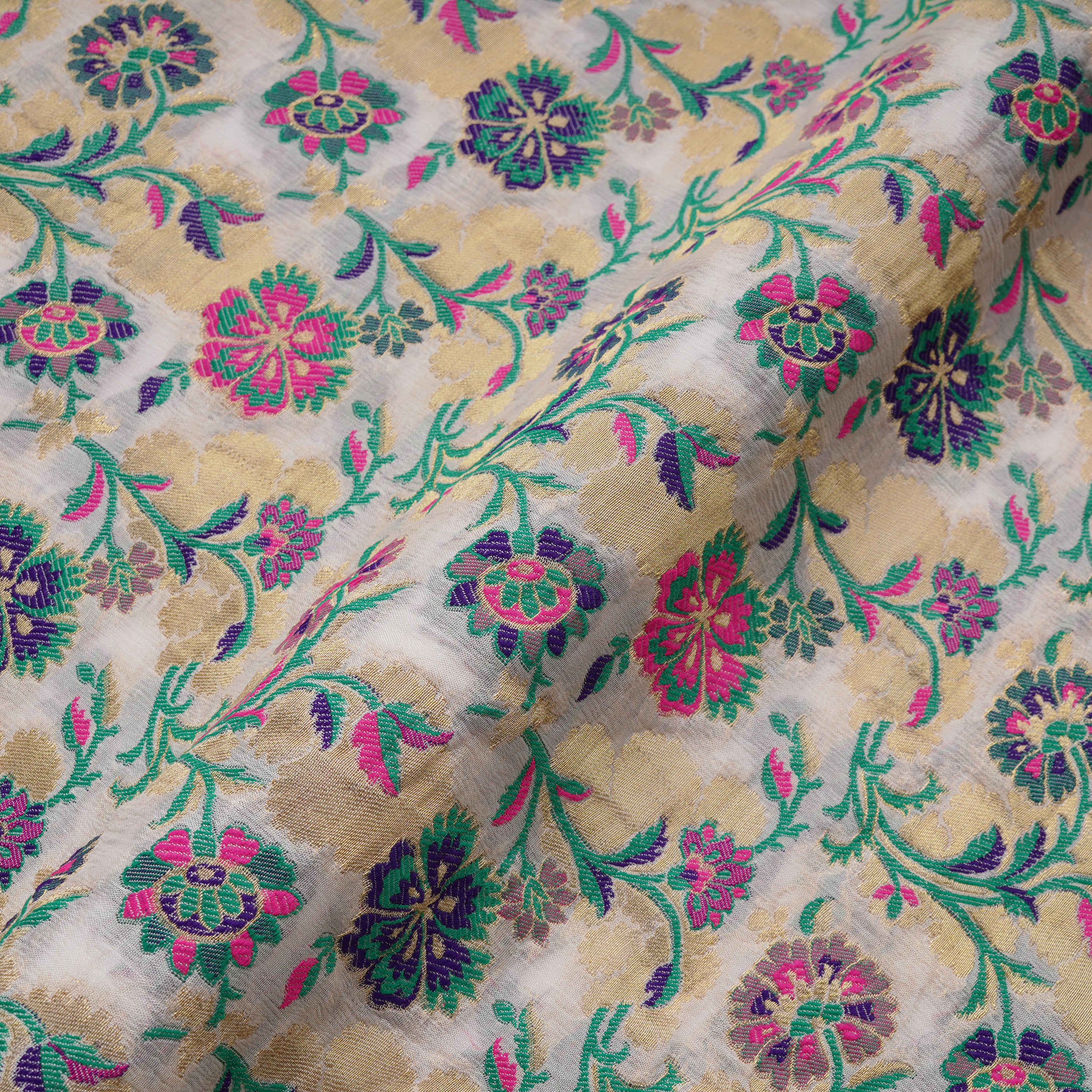 Maqaam Pure Chiffon Floral Jaal Kamkhwab