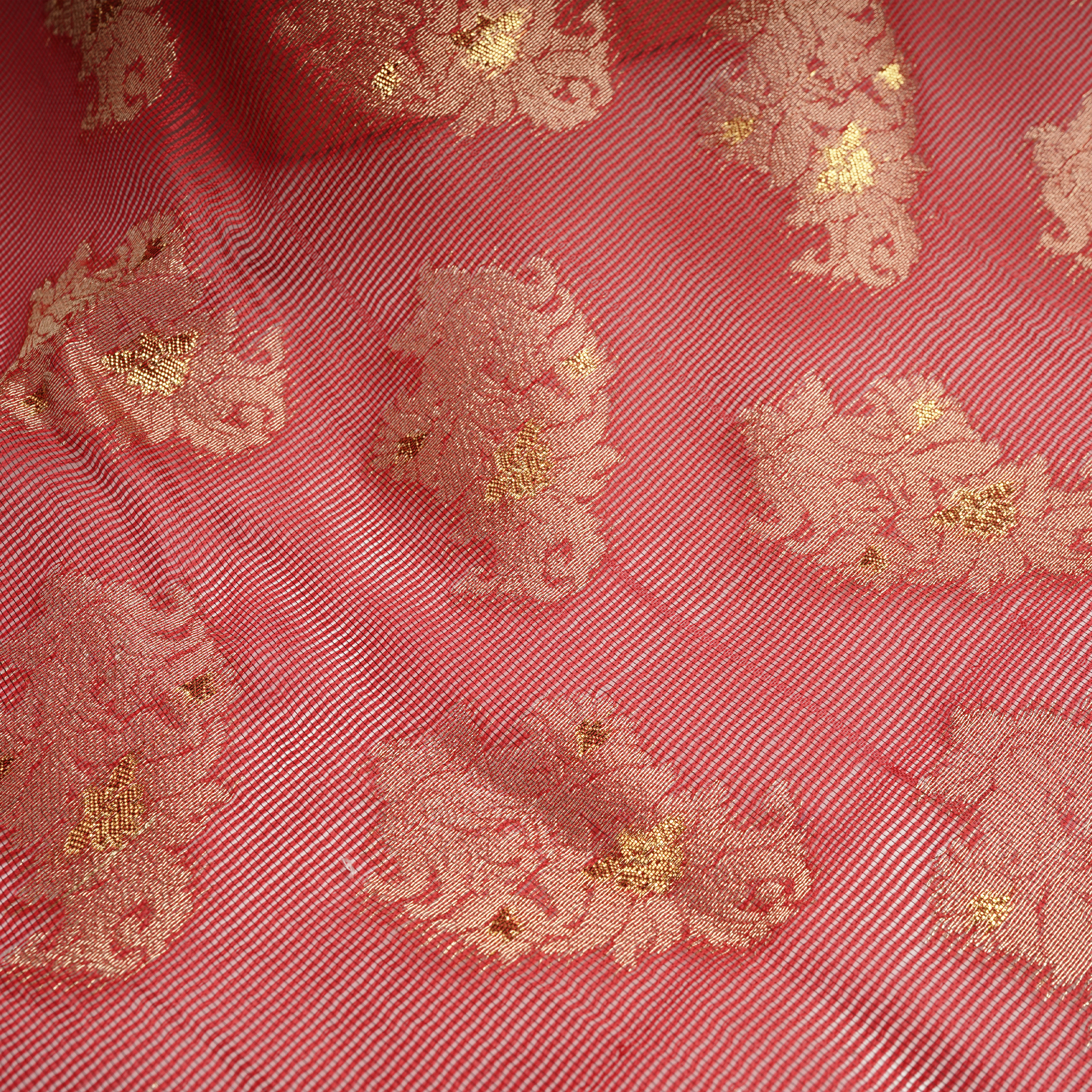 Noorain – Loom Net Fabric with Golden Zari Bunch