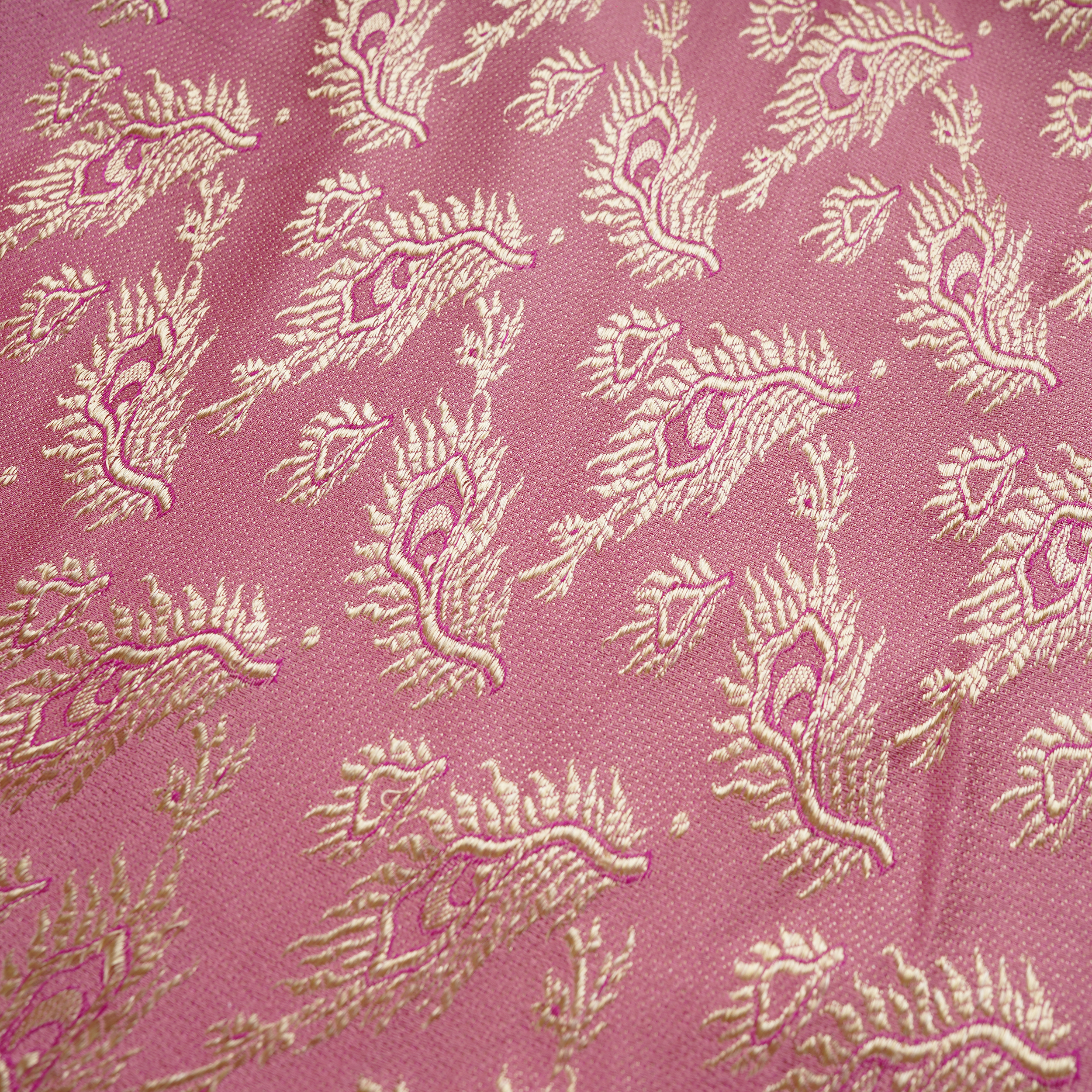 Morzaat – Pure Katan Satin with Peacock Feather Pattern