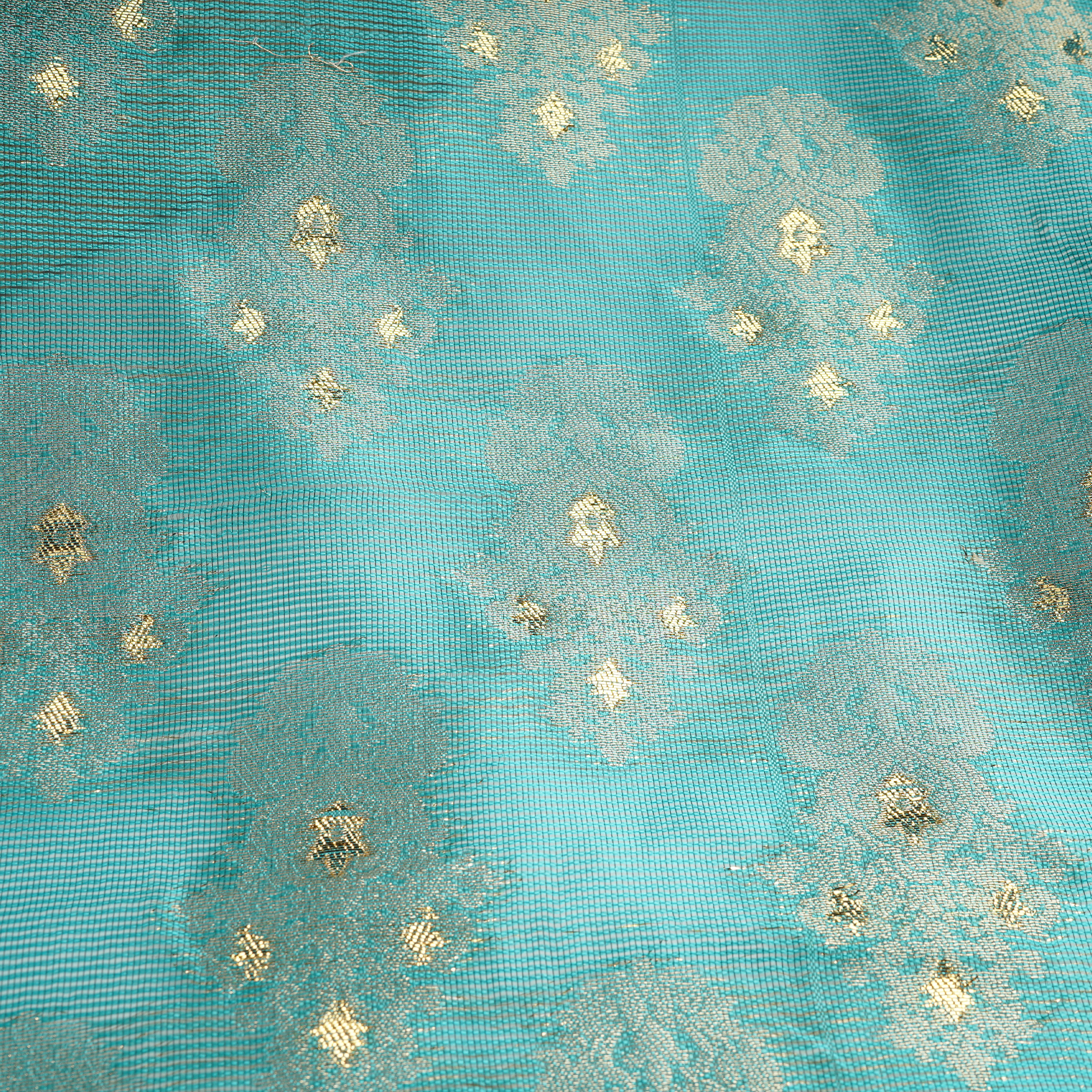Gulnaar – Loom Net Fabric with Golden Zari Bunch