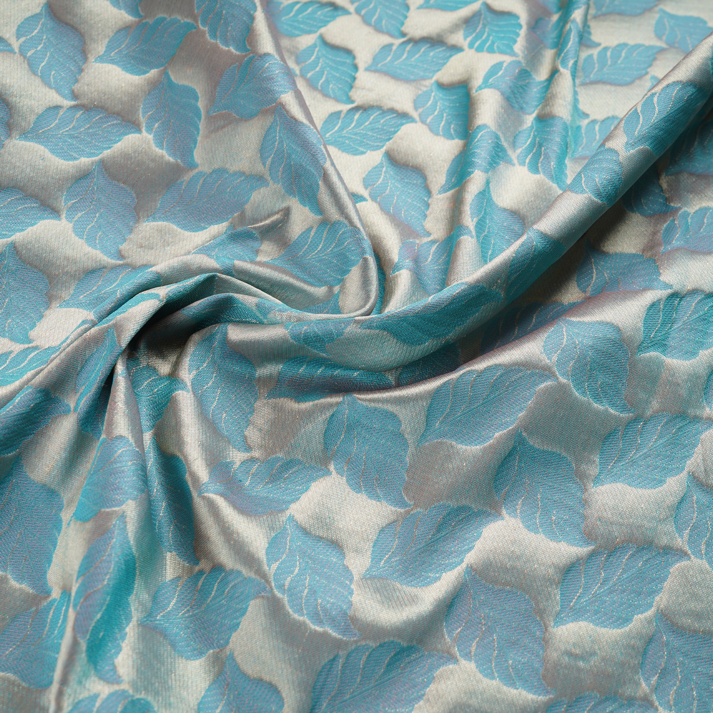 Naumeed – Pure Katan Satin with Leaf Pattern