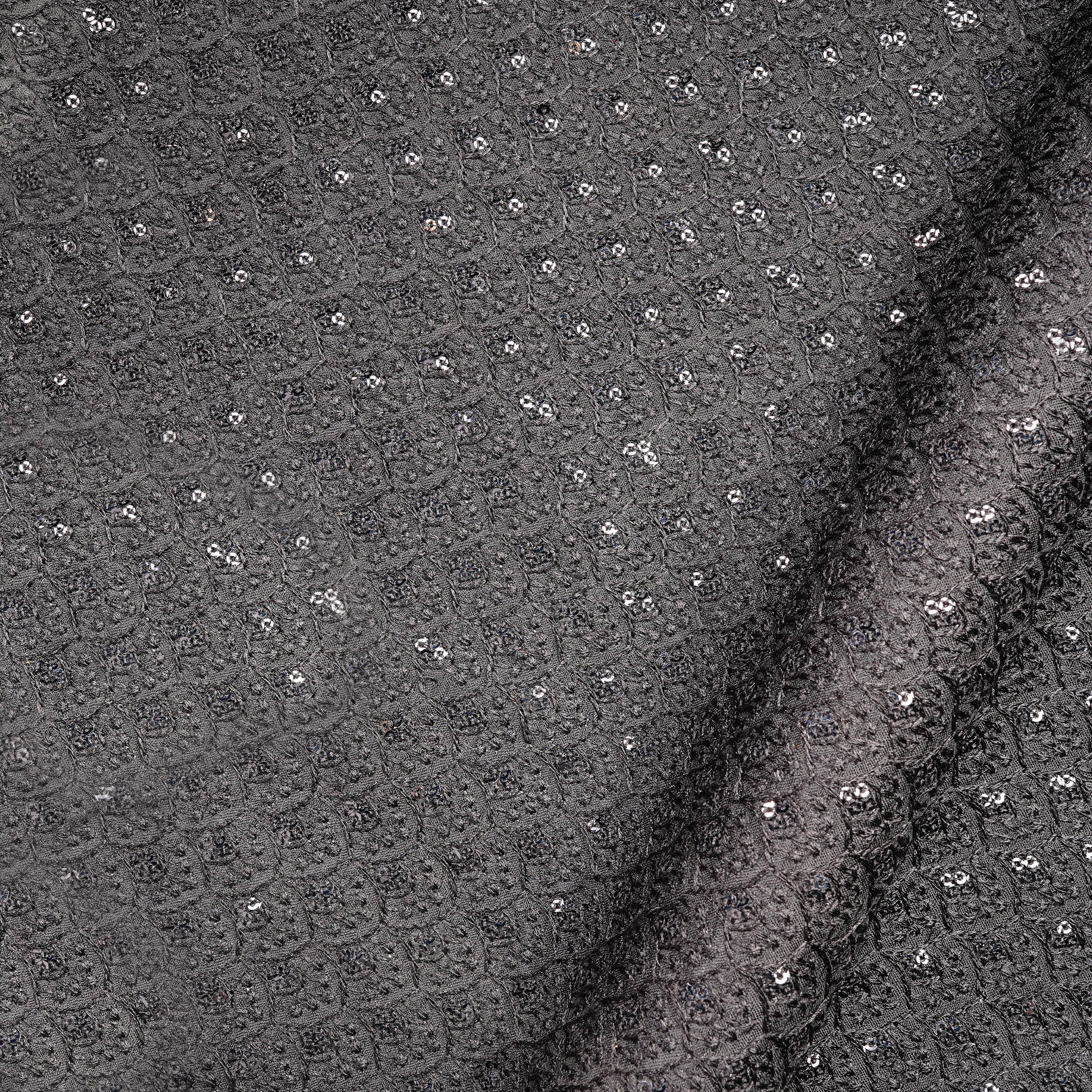 Roshanra – PK Raw Silk Embroidery Fabric with Sitara Work