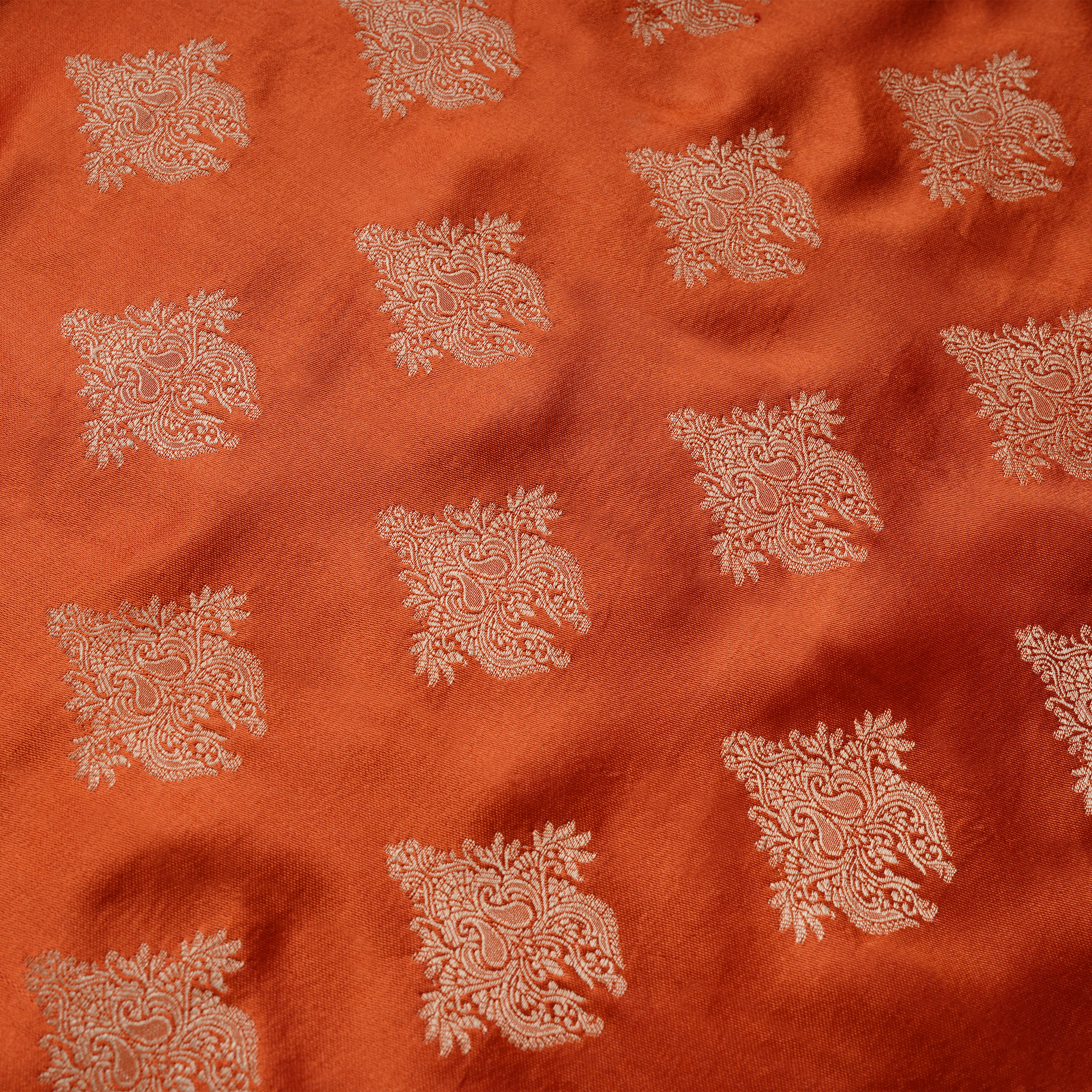 Shaam-e-Gulzar – Pure Katan Satin (2-Color Thread | Mughal Bunch Design)