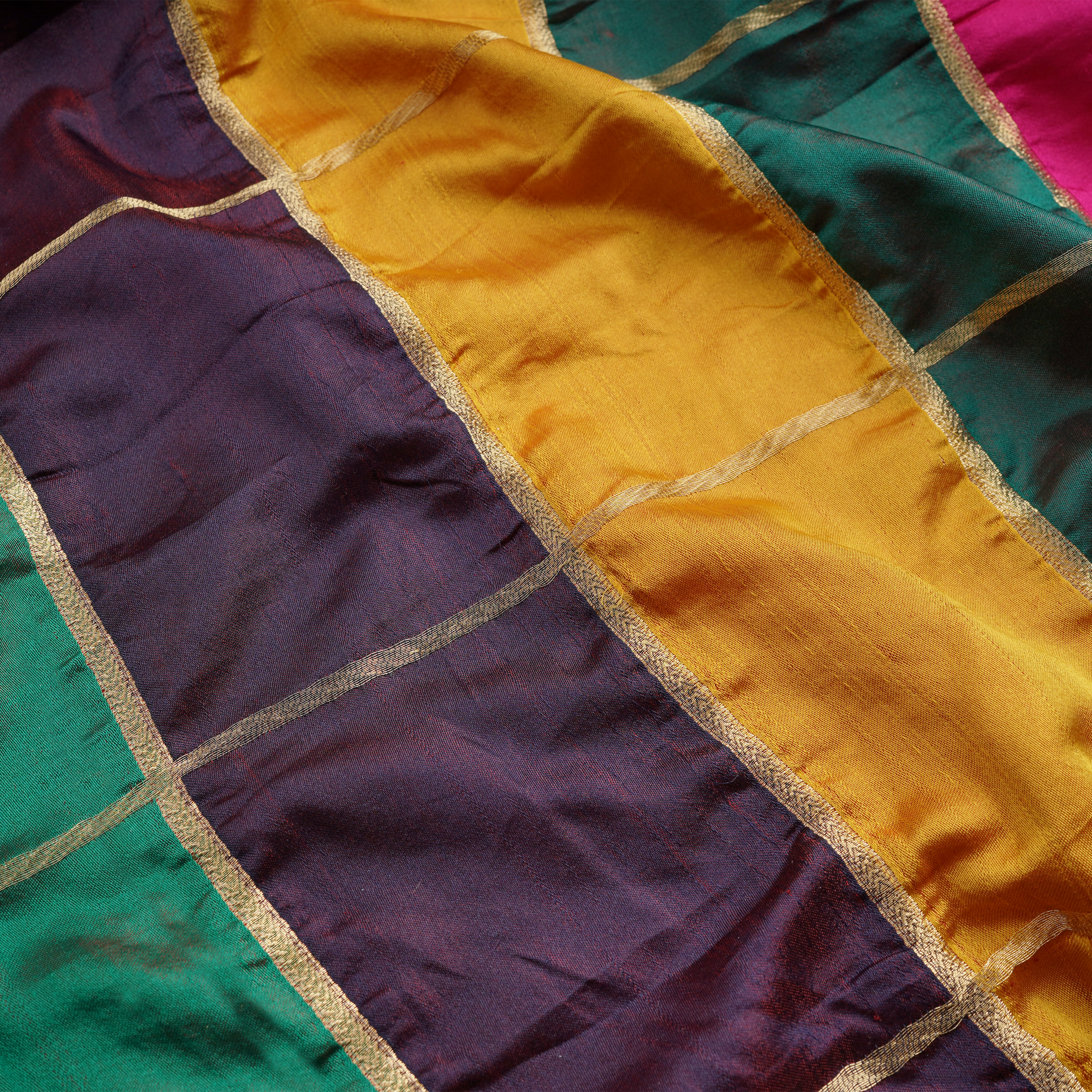 Rang-e-Falak – Pure Katan Satin (Rangoli Box Pattern | Zari Lines)