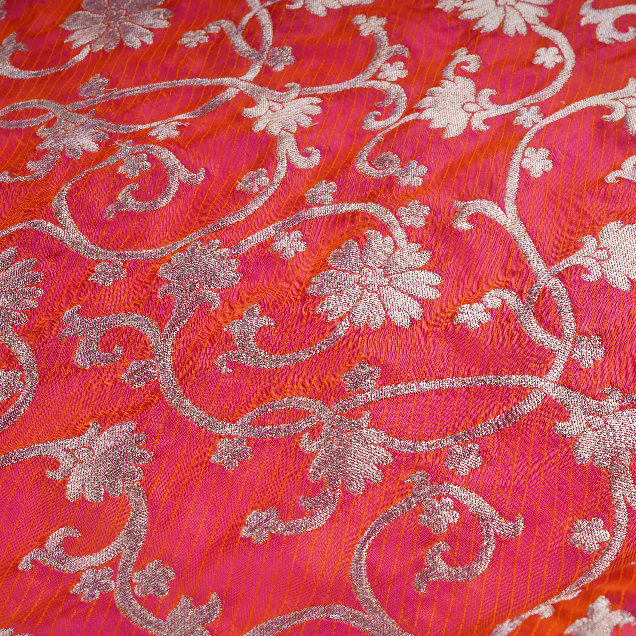 Saaya – Pure Self Katan with Mughal Silver Zari Jaal & Dhoop Chhaon