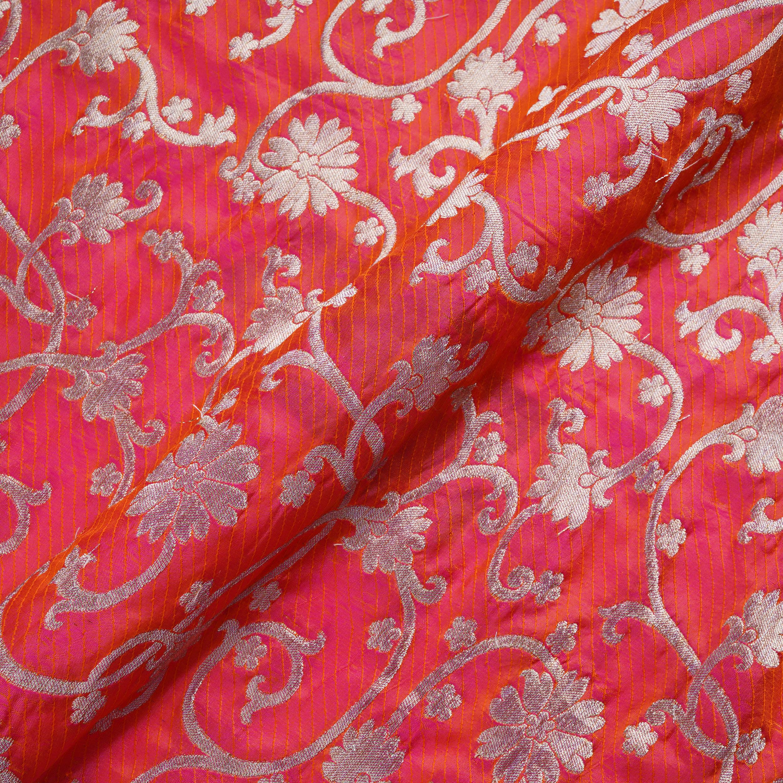 Saaya – Pure Self Katan with Mughal Silver Zari Jaal & Dhoop Chhaon