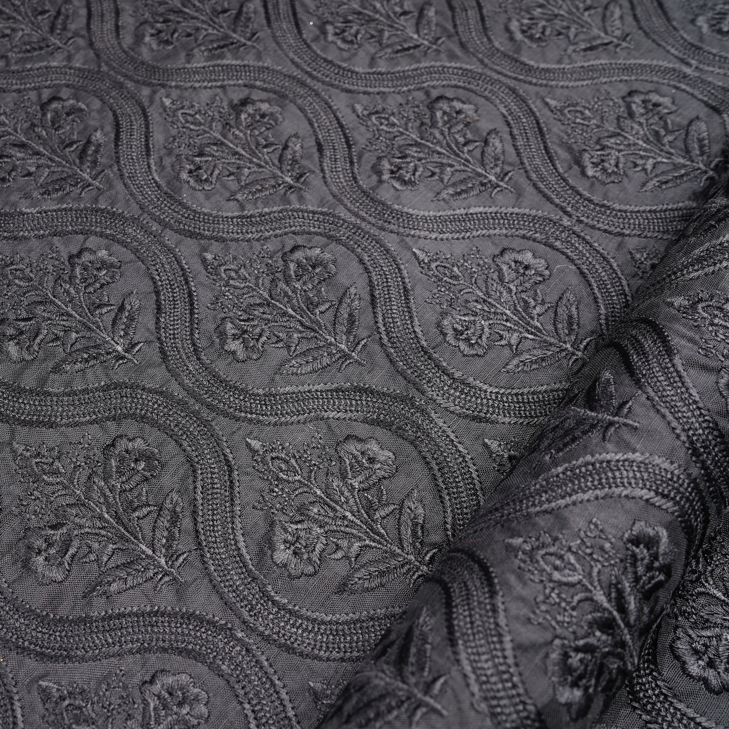 Naqshiyan – PK Raw Silk Embroidery Fabric