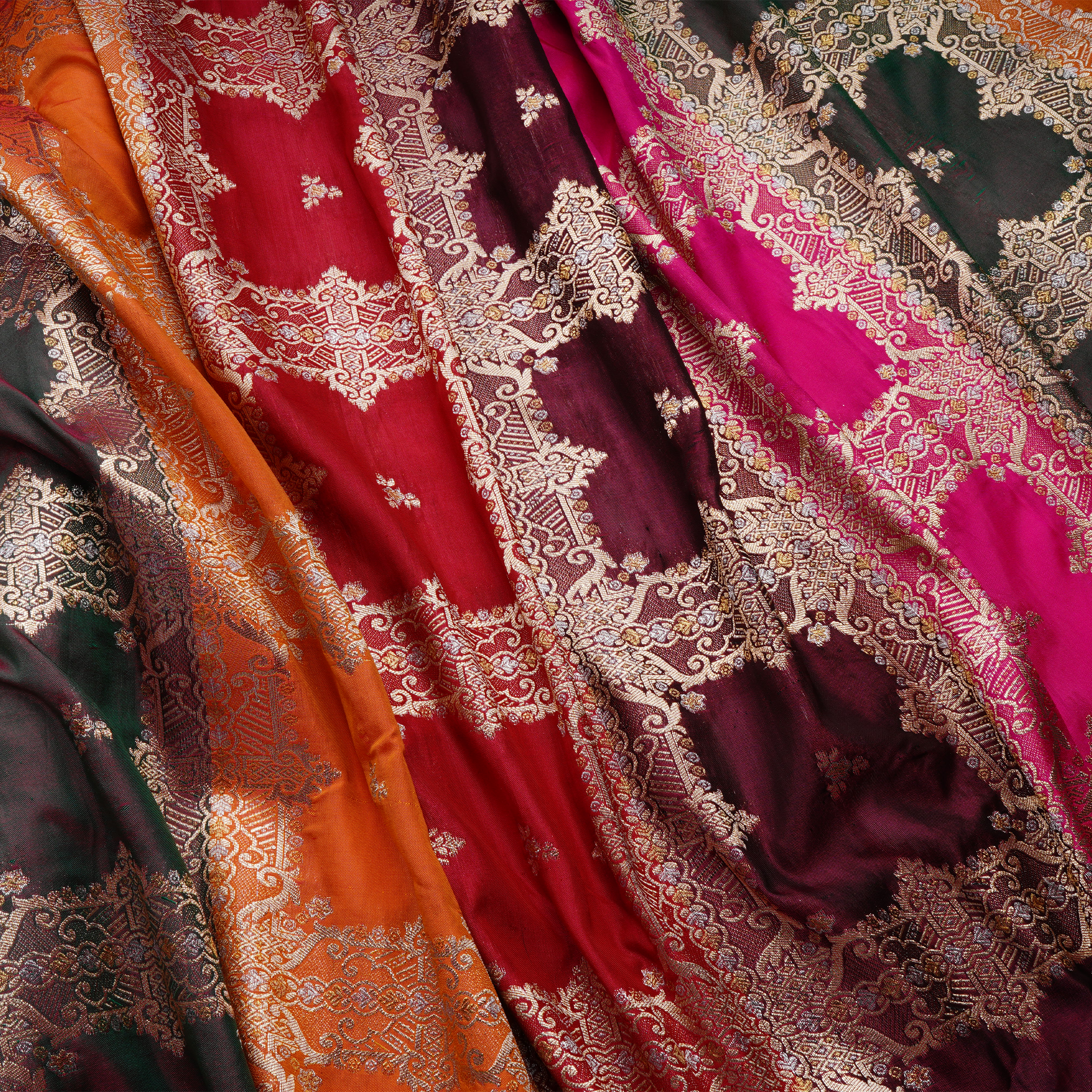 Rang-e-Naz – Lightweight Katan with Floral Zari Work