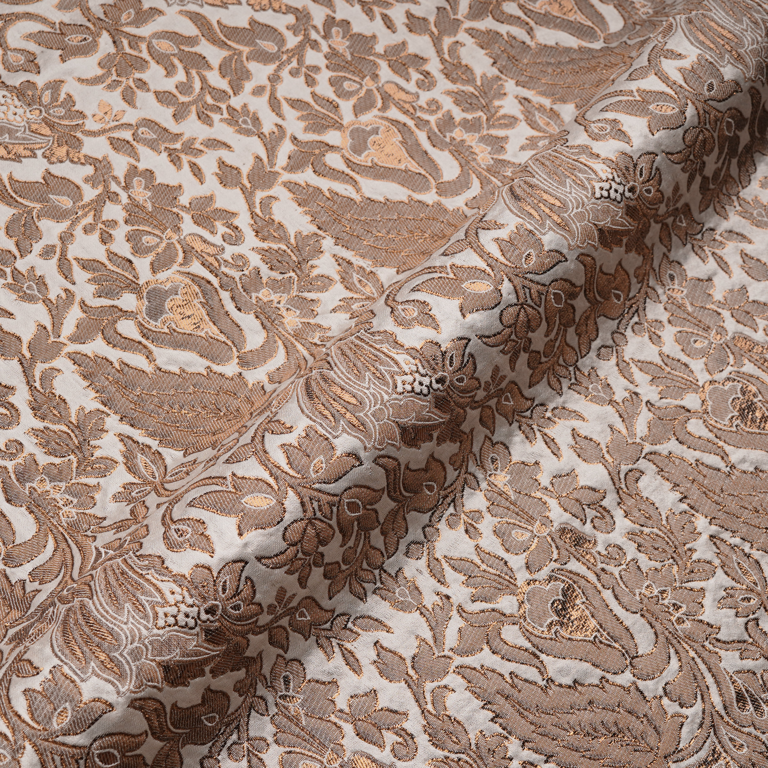 Bahaar-e-Dilnashi – Pure Satin Kundan Jamawar (Two-Tone | Floral Jaal | 3-Color Thread | Zari)