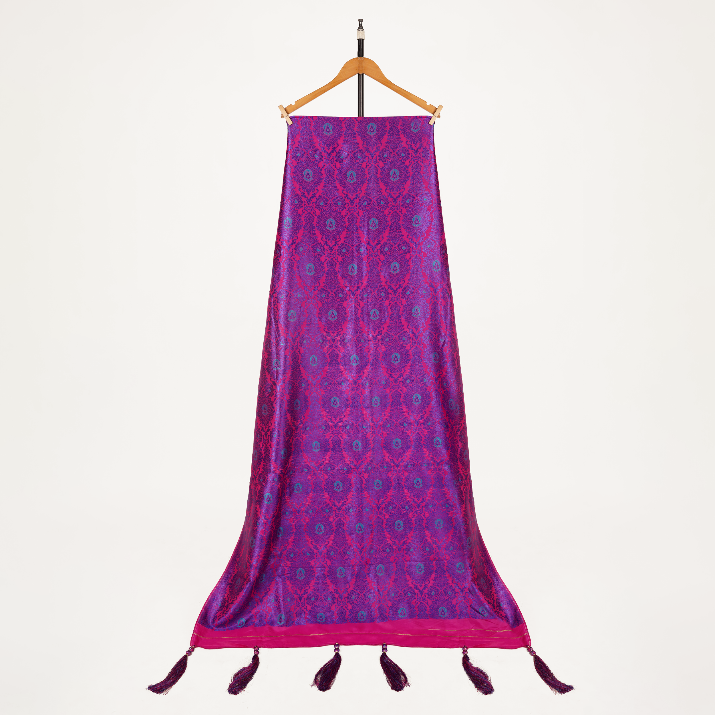Mehrbano – Blended Katan Mughal Shawl with Tassels