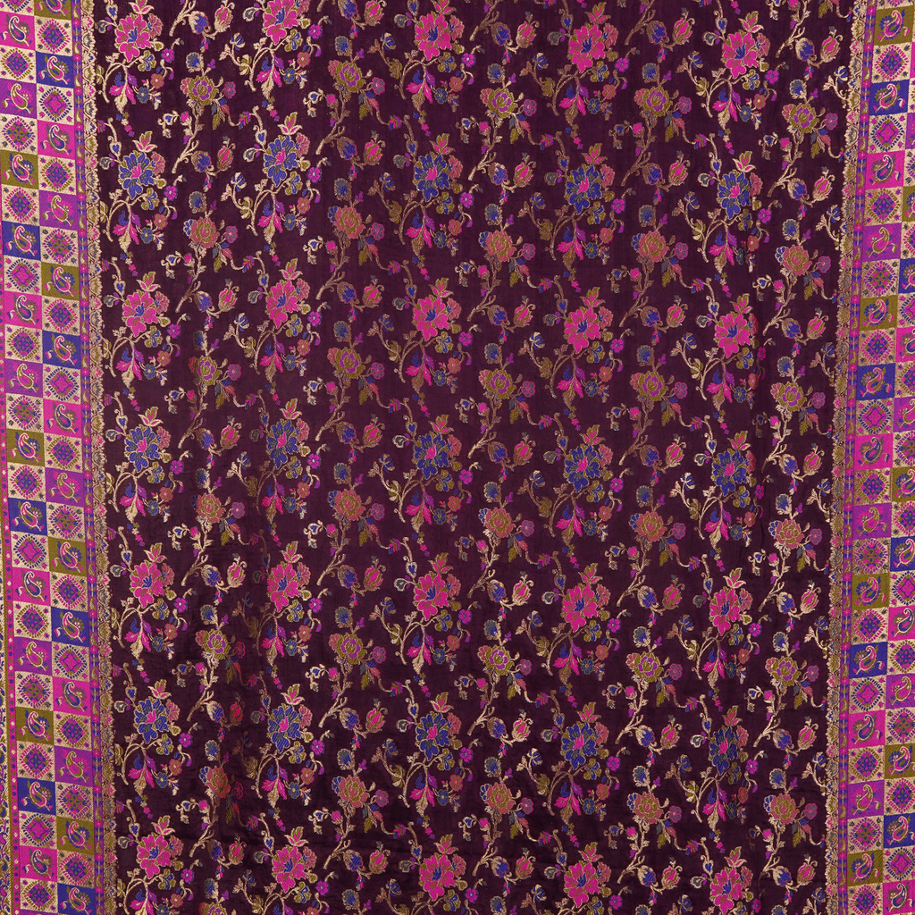 Zeenat (Violet) – Katan Chiffon Atlas Shawl