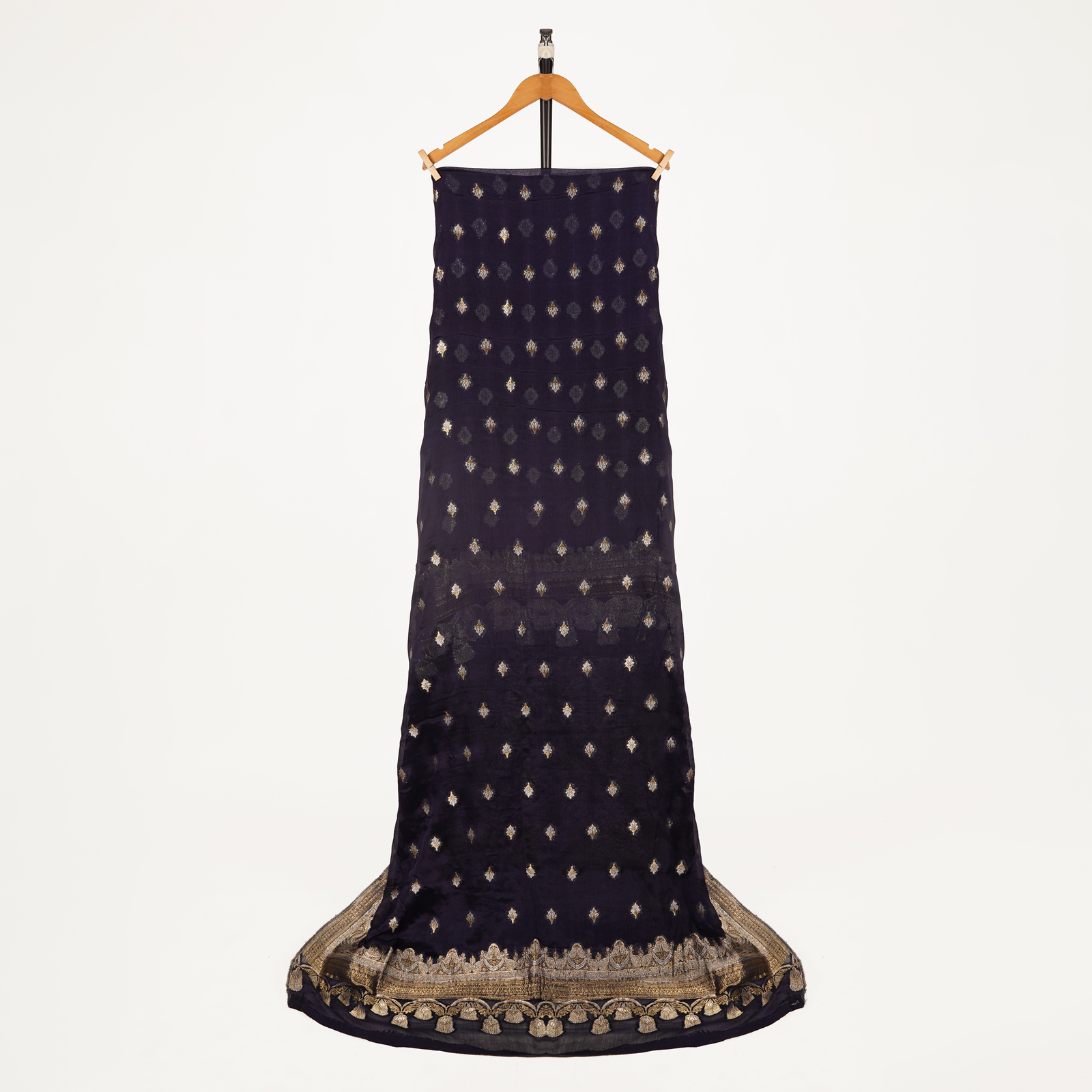 Mehr-e-Kashida – Pure Katan Chiffon Mughal Buti Shawl