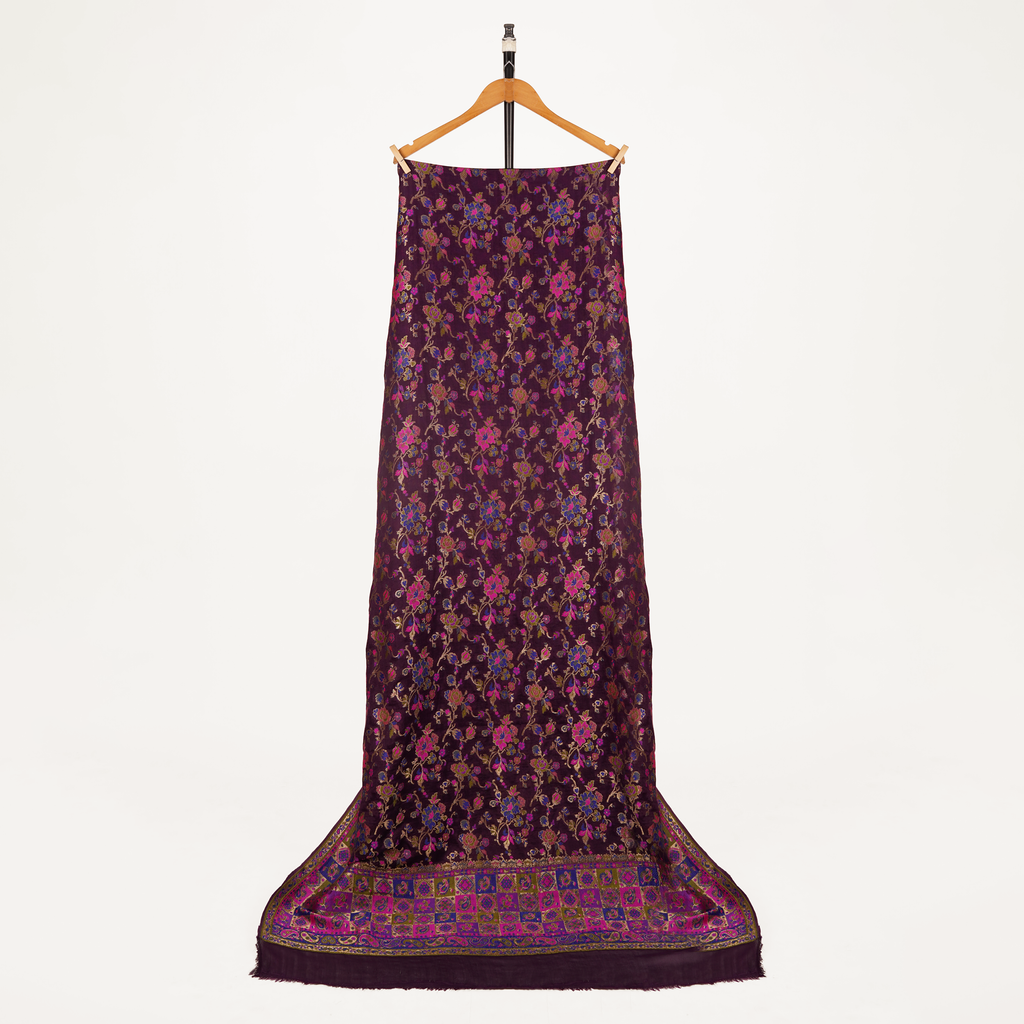 Zeenat (Violet) – Katan Chiffon Atlas Shawl