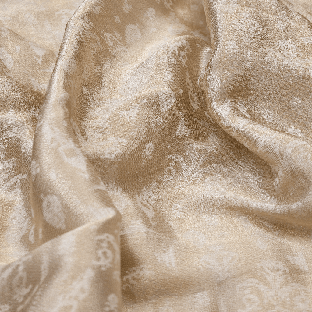 Ruh-e-Abrisham – Pure Mulberry Lama Silk Reversible Floral Weave