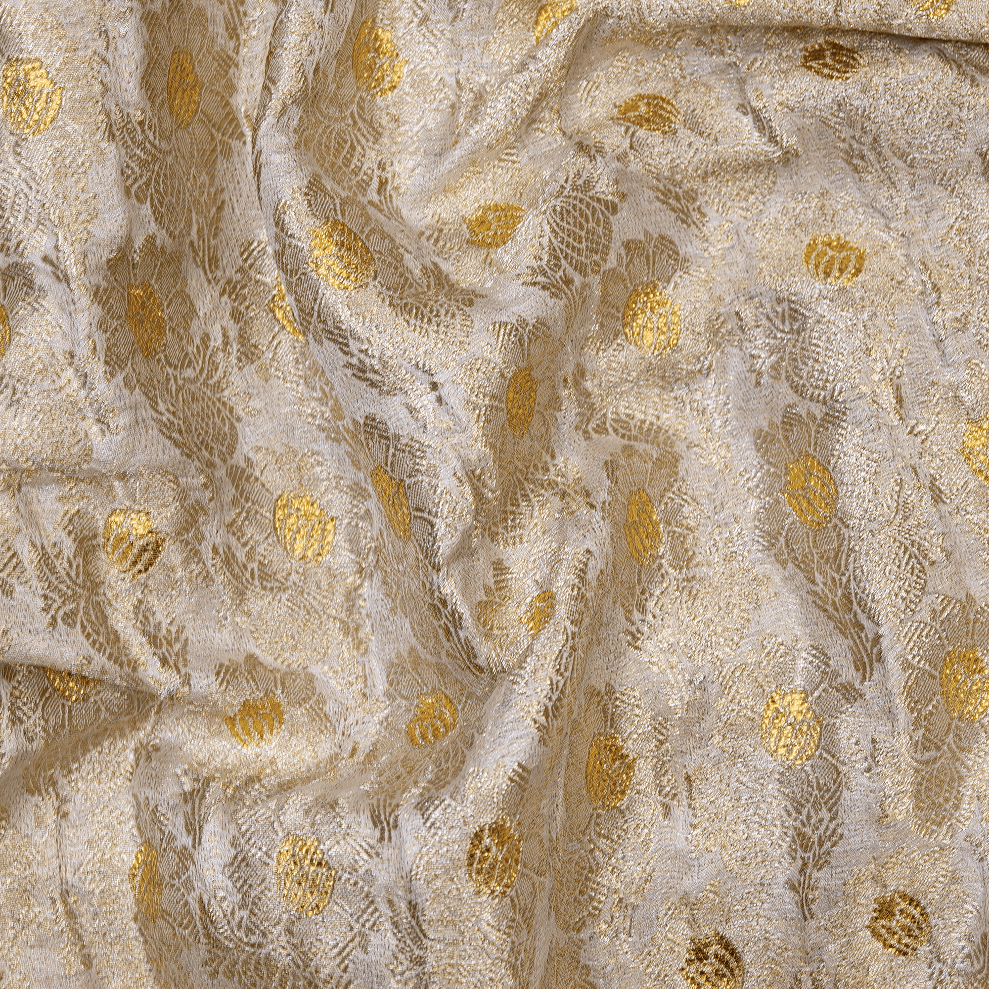 Shaahi Atlas – Pure Katan Silk with Floral Bunch