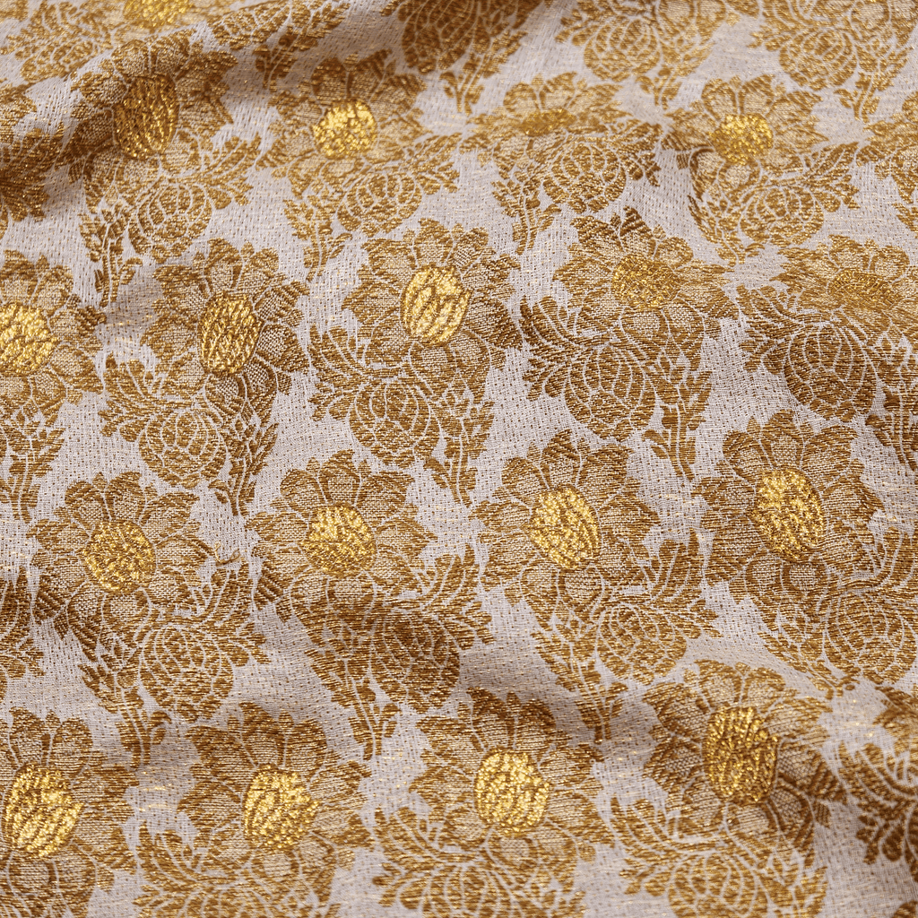 Zarafshan – Pure Katan Atlas Silk with Floral Bunch