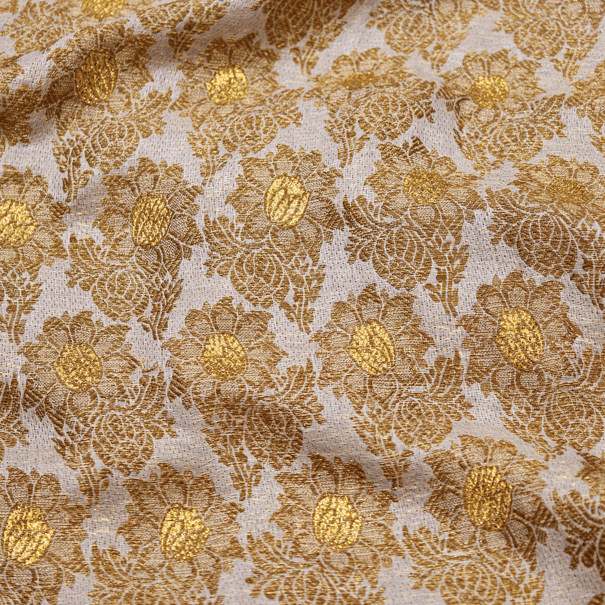 Zarafshan – Pure Katan Atlas Silk with Floral Bunch