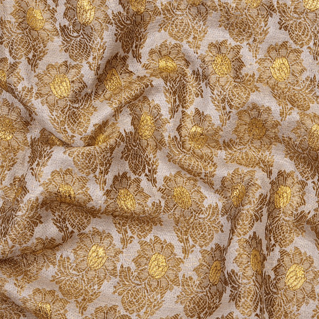 Zarafshan – Pure Katan Atlas Silk with Floral Bunch