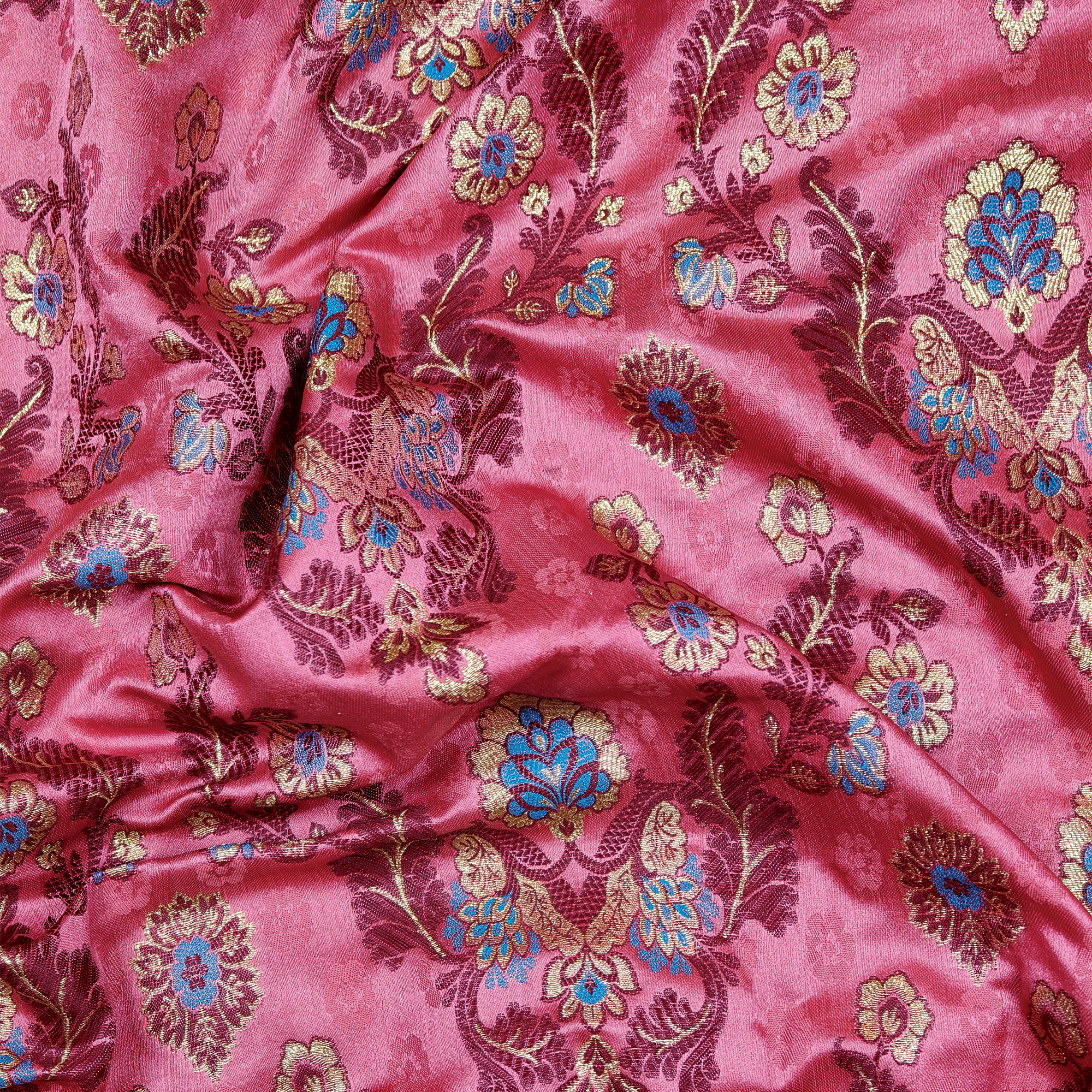 Shahnoor – Satin Jamawar Kamkhwab Fabric with Mughal Art