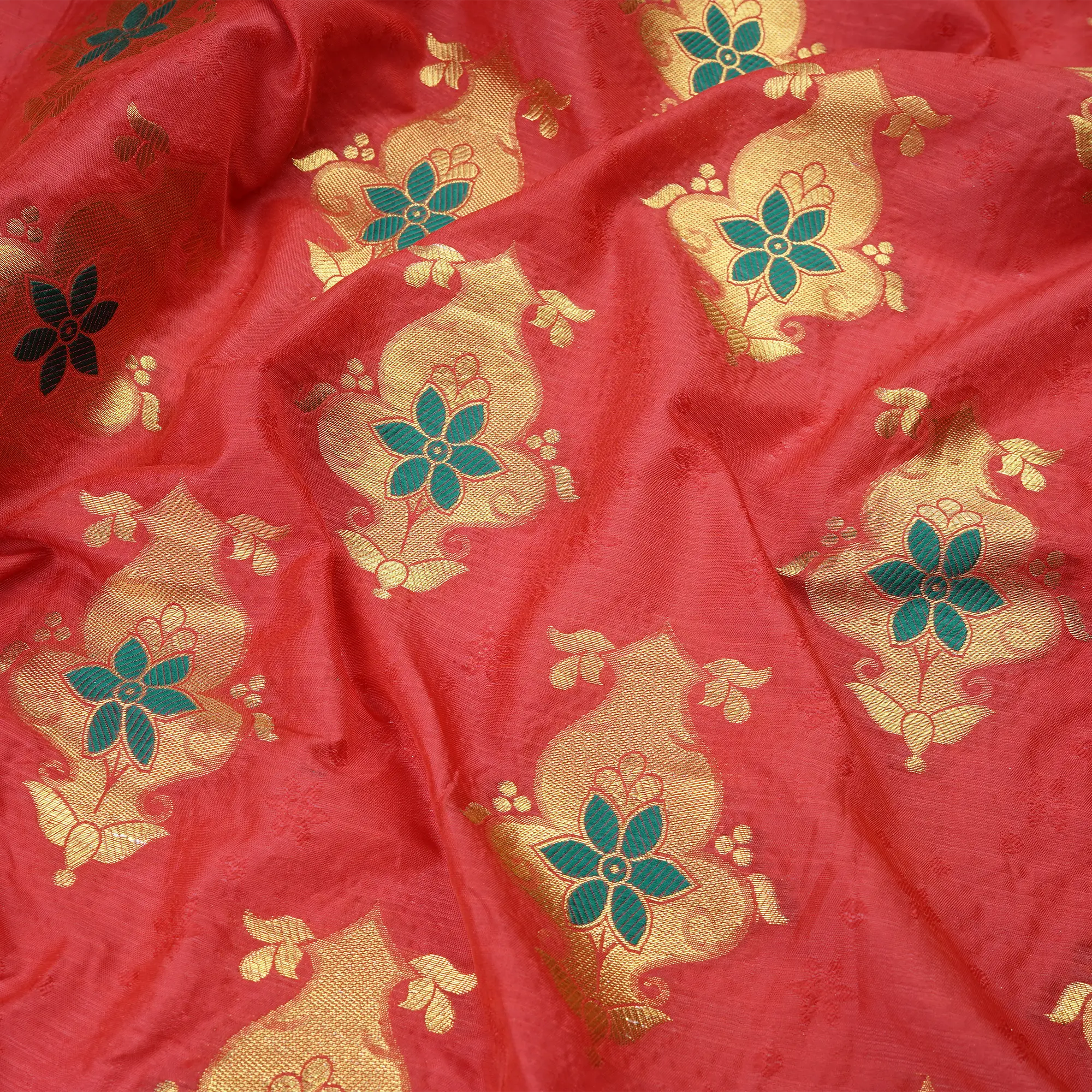 Fasana – Self Jamawar Blended Katan Silk with Mughal Bunch Pattern - Zahra Maham