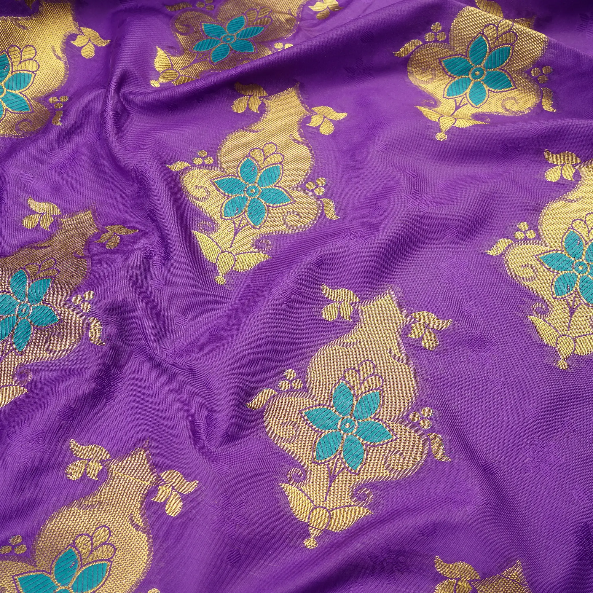 Fasana – Self Jamawar Blended Katan Silk with Mughal Bunch Pattern - Zahra Maham