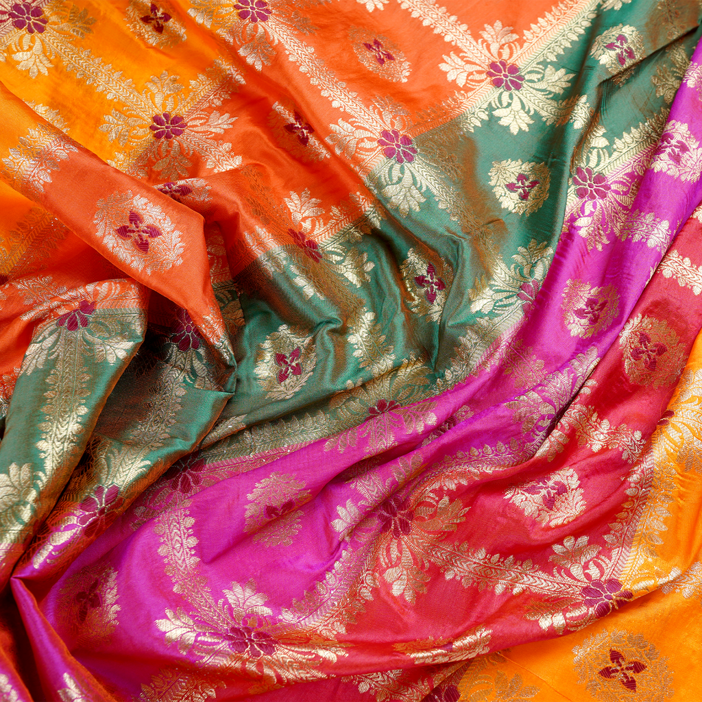 Rang-e-Nazr – Lightweight Katan with Floral Zari Work