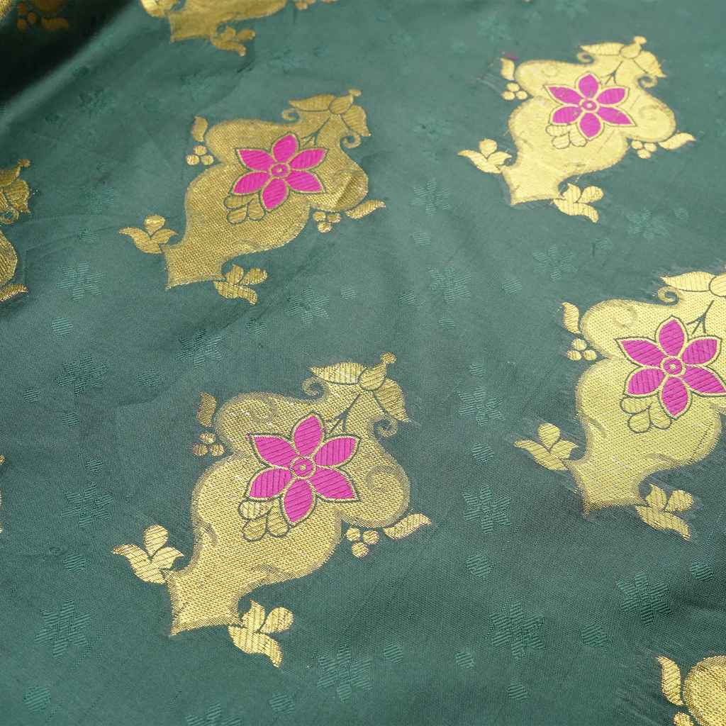 Fasana – Self Jamawar Blended Katan Silk with Mughal Bunch Pattern - Zahra Maham