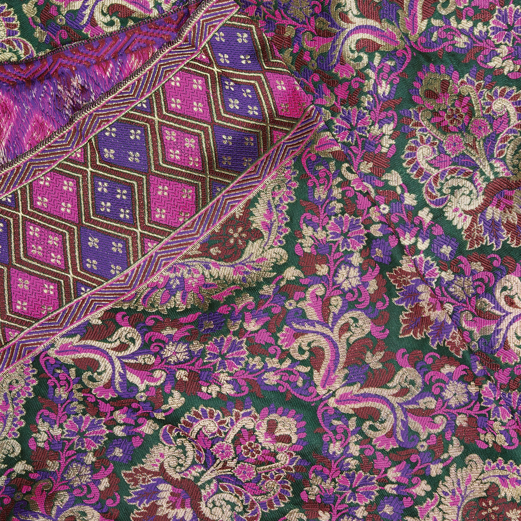 Indigo Jamawar Satin Zarbaft