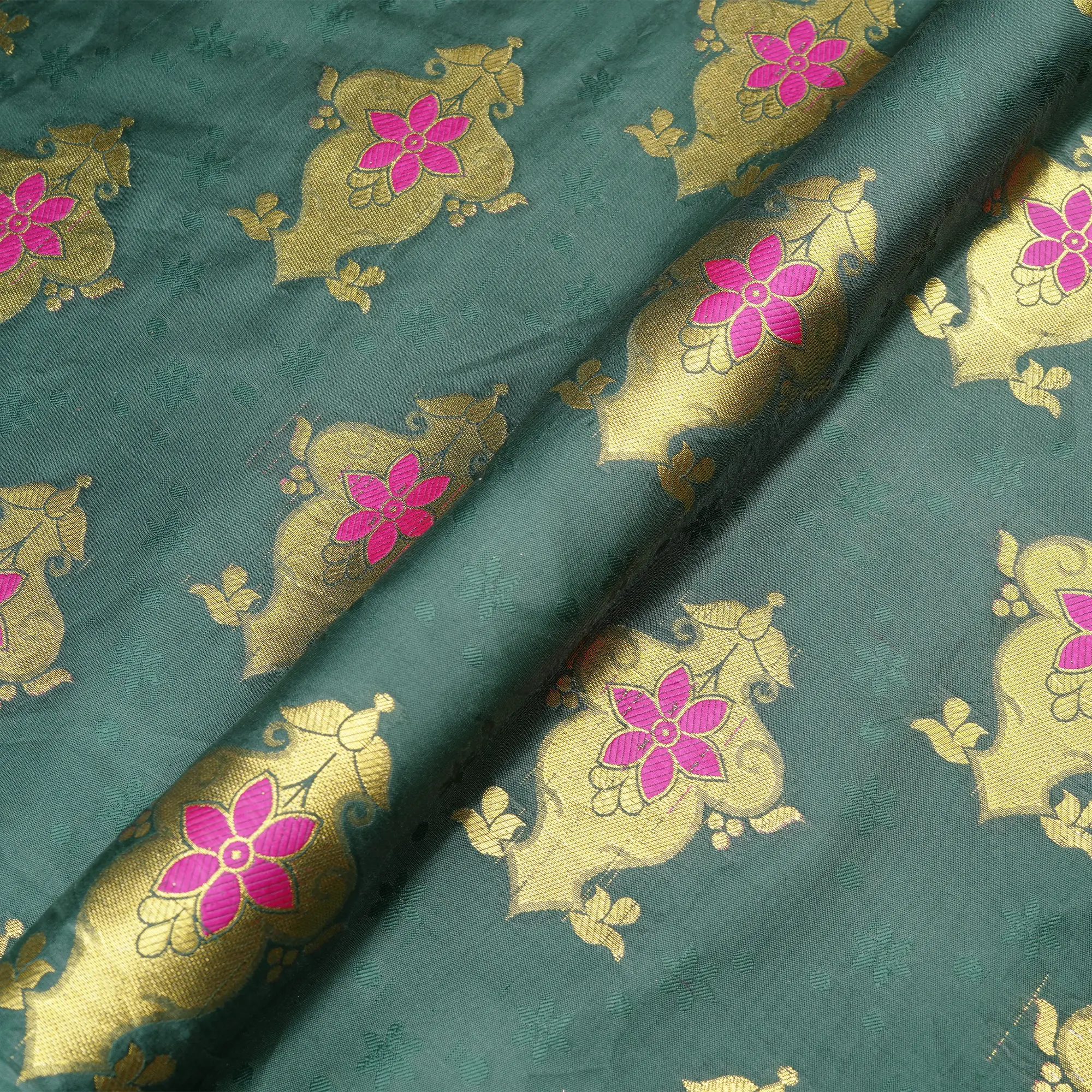 Fasana – Self Jamawar Blended Katan Silk with Mughal Bunch Pattern - Zahra Maham