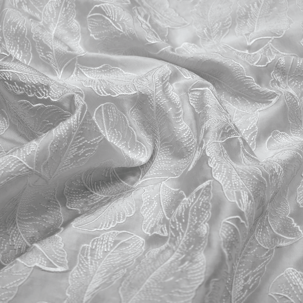 Warq Silk – Leaves Embroidered Sheesha Silk