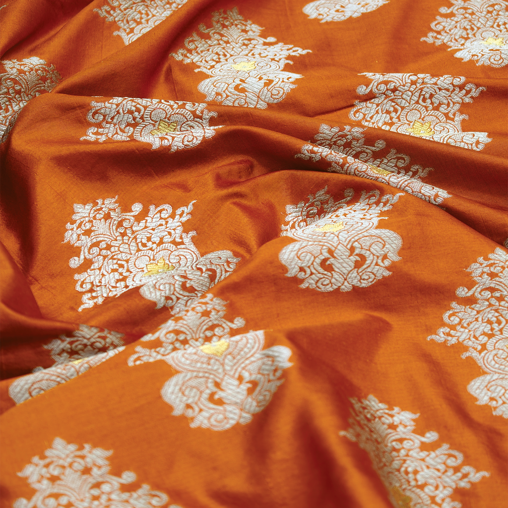 Naaranj Shaan — Pure Katan Silk (3.5 Yards)