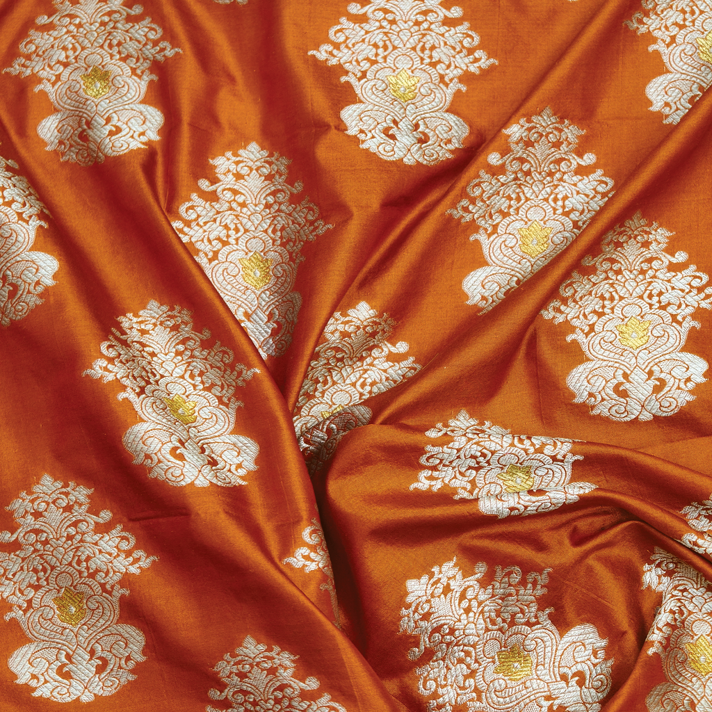 Naaranj Shaan — Pure Katan Silk (3.5 Yards)