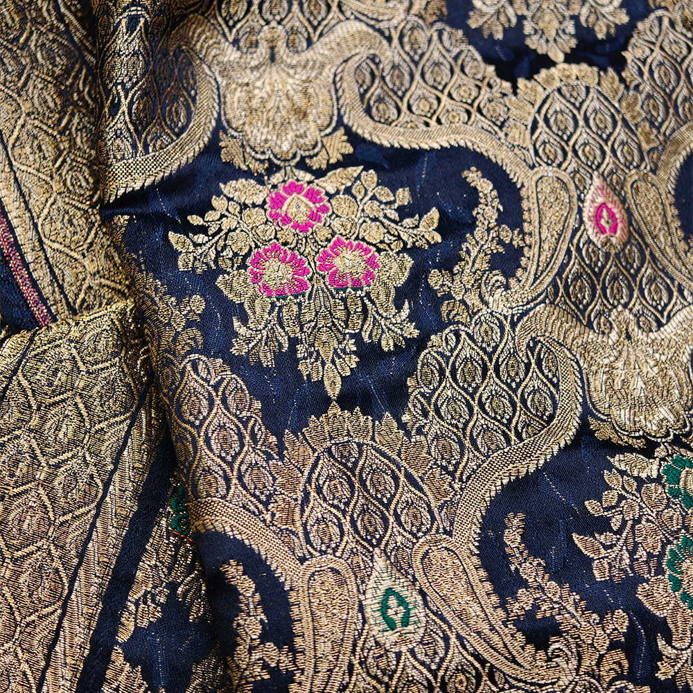 Baad-e-Gulshan – Pure Katan Satin (Blue)