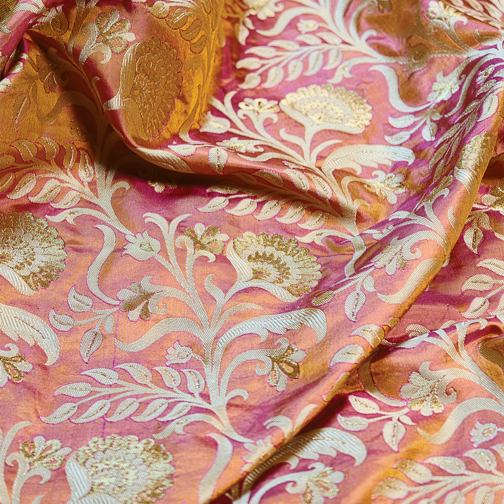 Sarmast – Pure Katan Satin with Floral Jaal Pattern