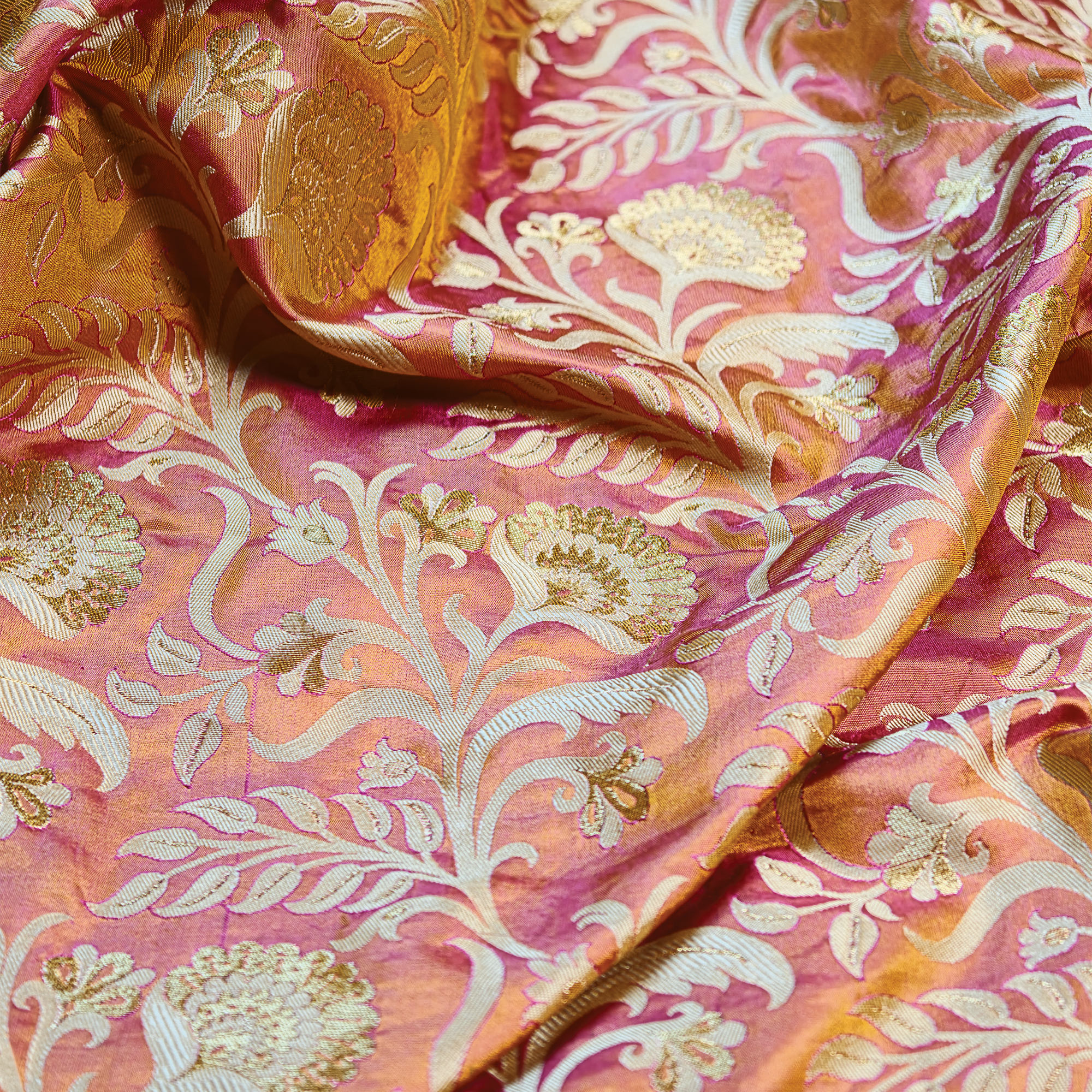 Sarmast – Pure Katan Satin with Floral Jaal Pattern