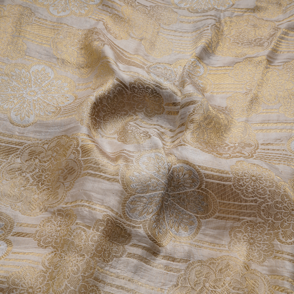 Tanzeem-e-Aali – Pure Katan Atlas (Mughal Pattern | 3-Color Thread | Golden Zari)