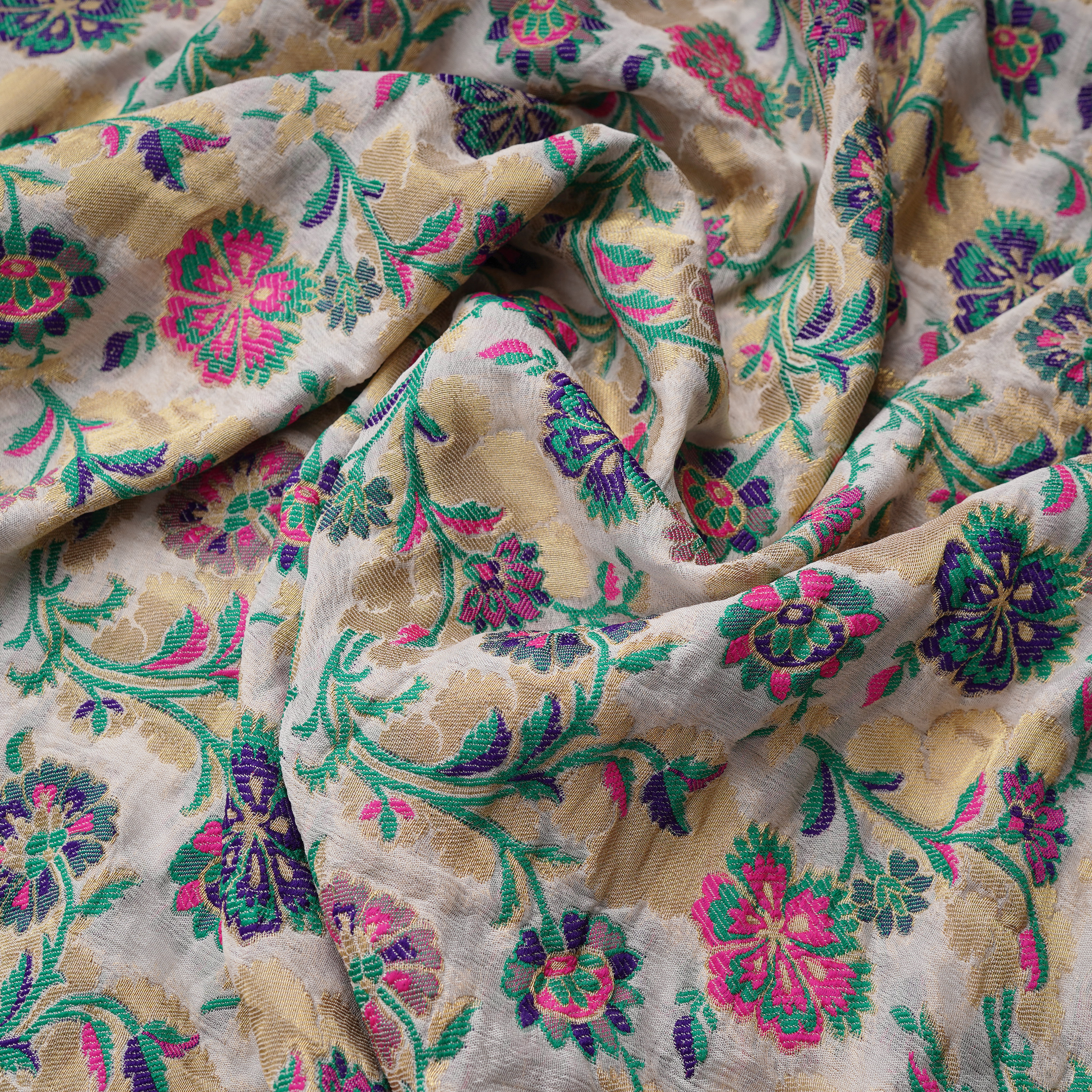 Maqaam Pure Chiffon Floral Jaal Kamkhwab