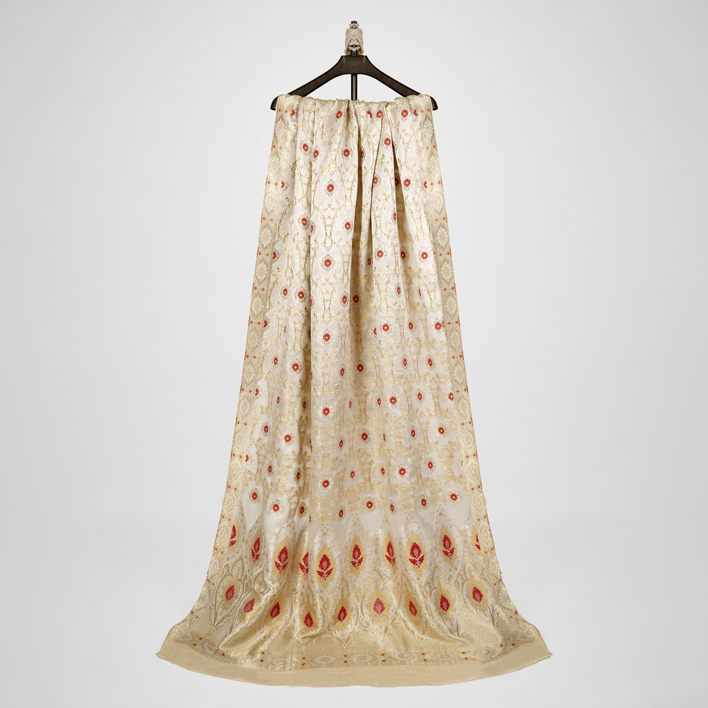 Rangrez – Pure Katan Satin Atlas Mughal Floral Dupatta