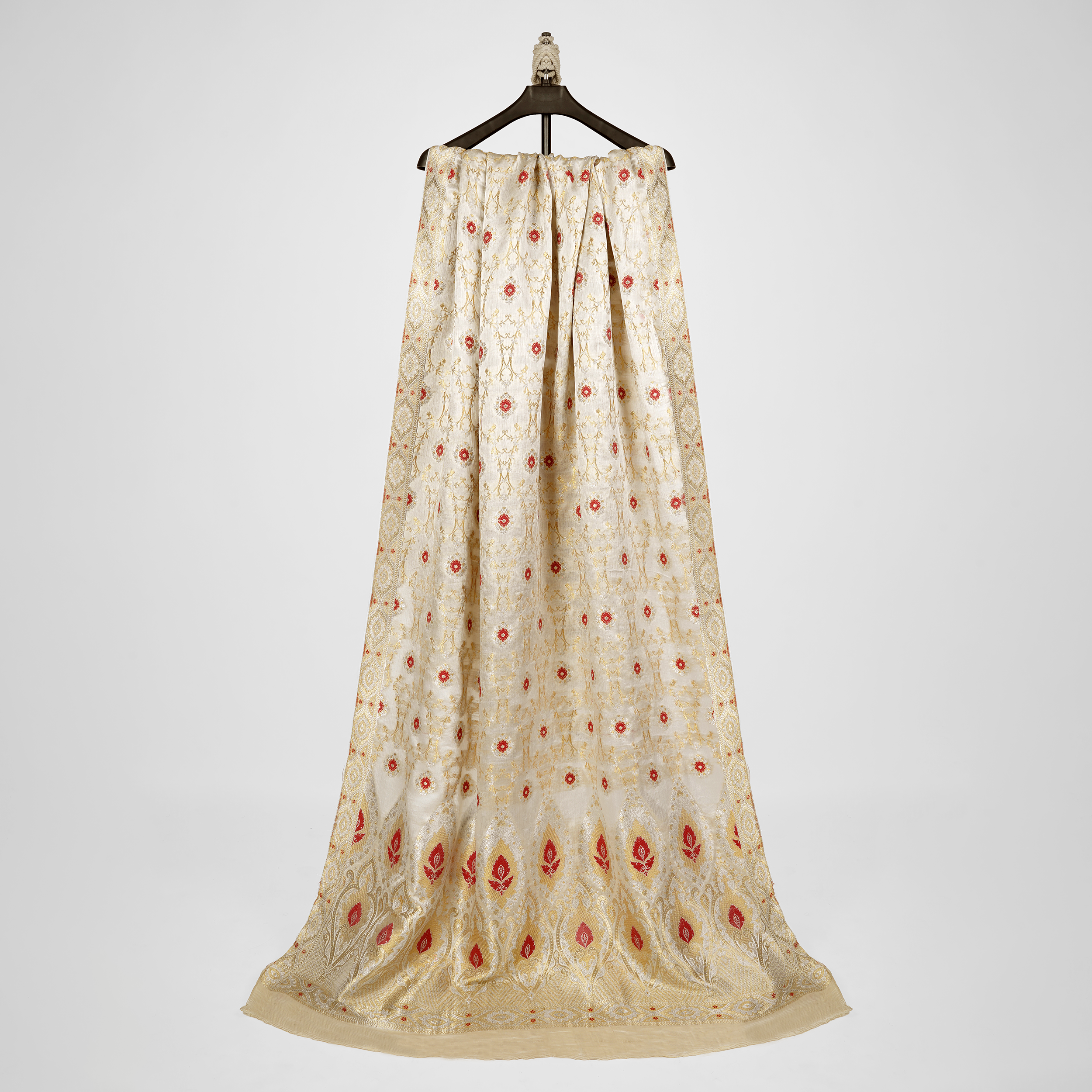Rangrez – Pure Katan Satin Atlas Mughal Floral Dupatta