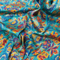 Gulistan – Satin Jamawar with Indigo Floral Borders
