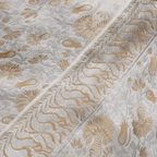 Aangan-e-Shahi – Pure Katan Atlas (Mughal Pattern | 3-Color Thread | Golden & Silver Zari) - Zahra Maham