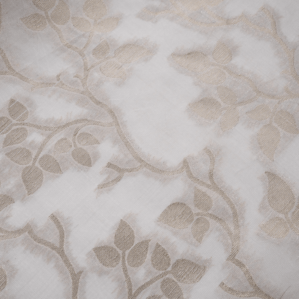 Arjhan – Pure Leaves Jaal White Sheesha Silk - Zahra Maham