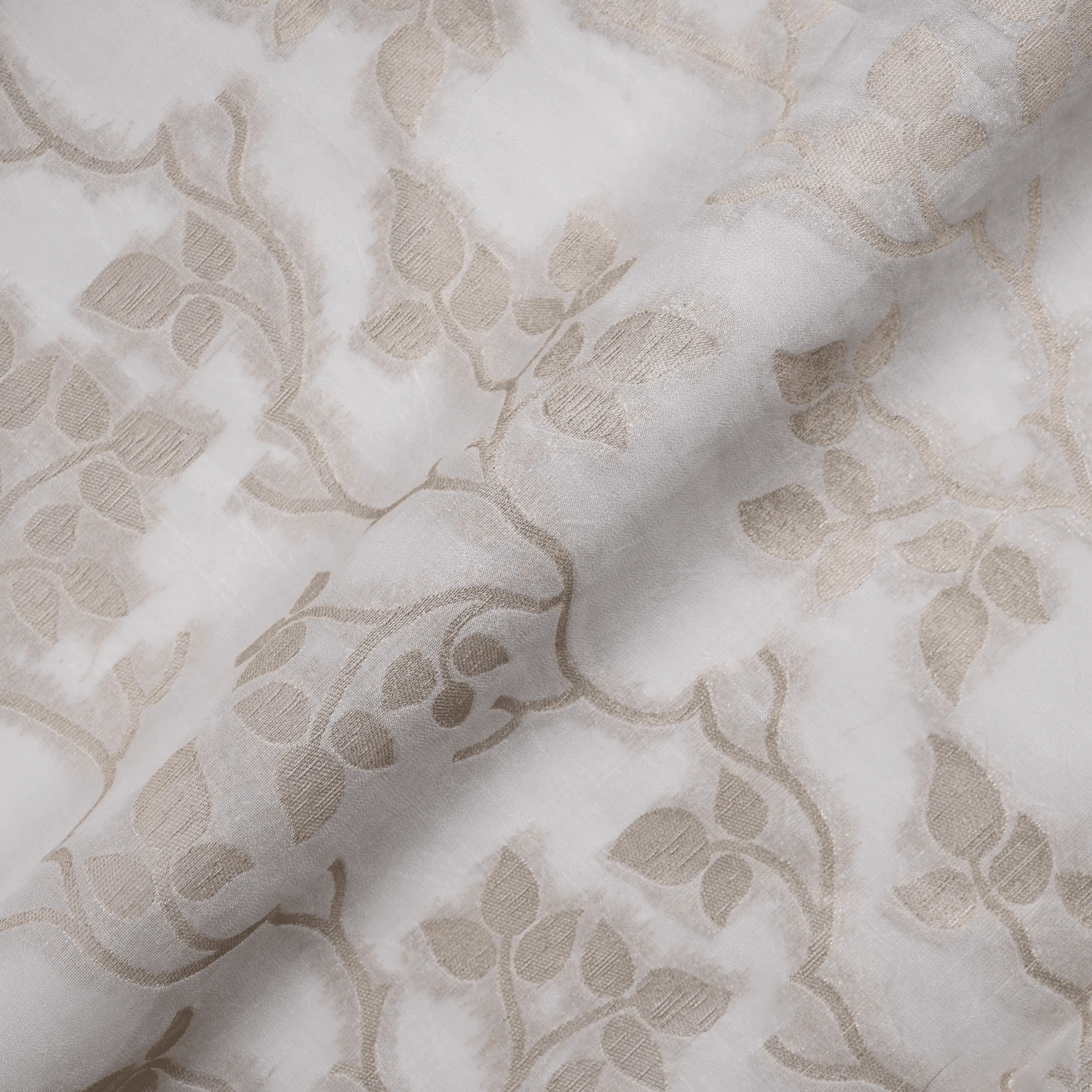 Arjhan – Pure Leaves Jaal White Sheesha Silk - Zahra Maham