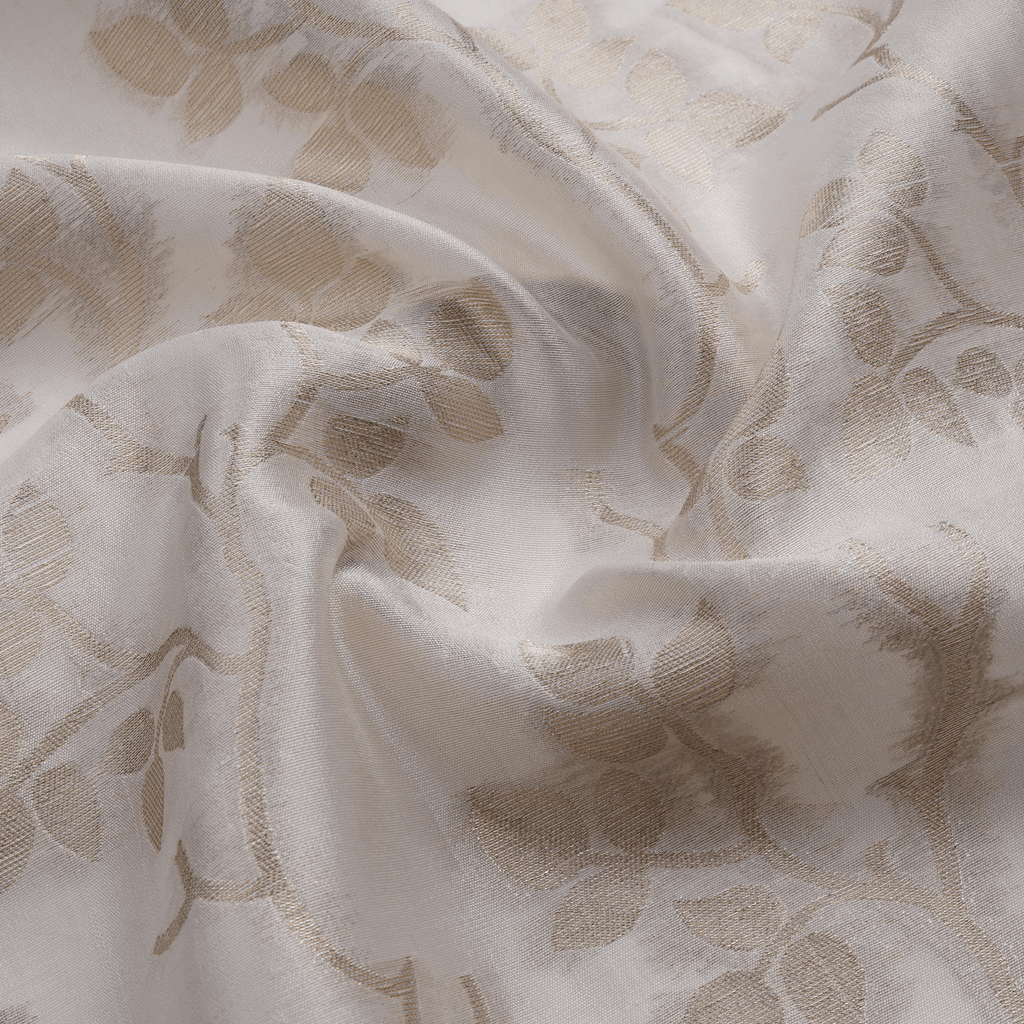 Arjhan – Pure Leaves Jaal White Sheesha Silk - Zahra Maham