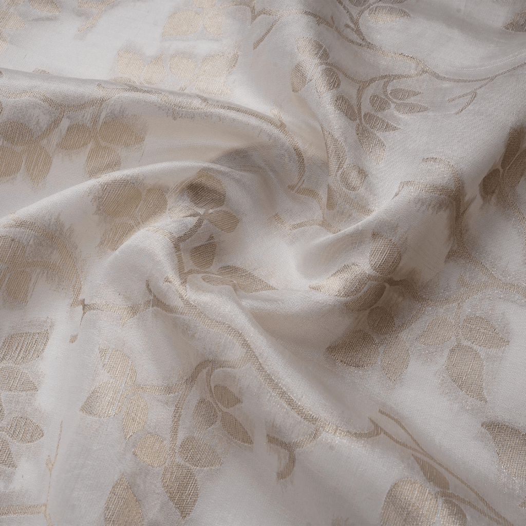 Arjhan – Pure Leaves Jaal White Sheesha Silk - Zahra Maham
