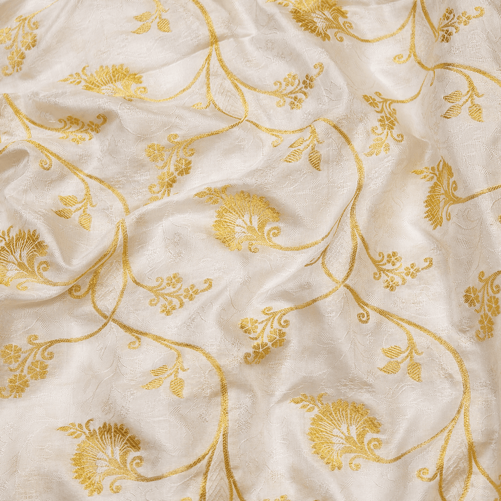 Aroojé Gulistan – Pure Katan Silk with Floral Jaal - Zahra Maham