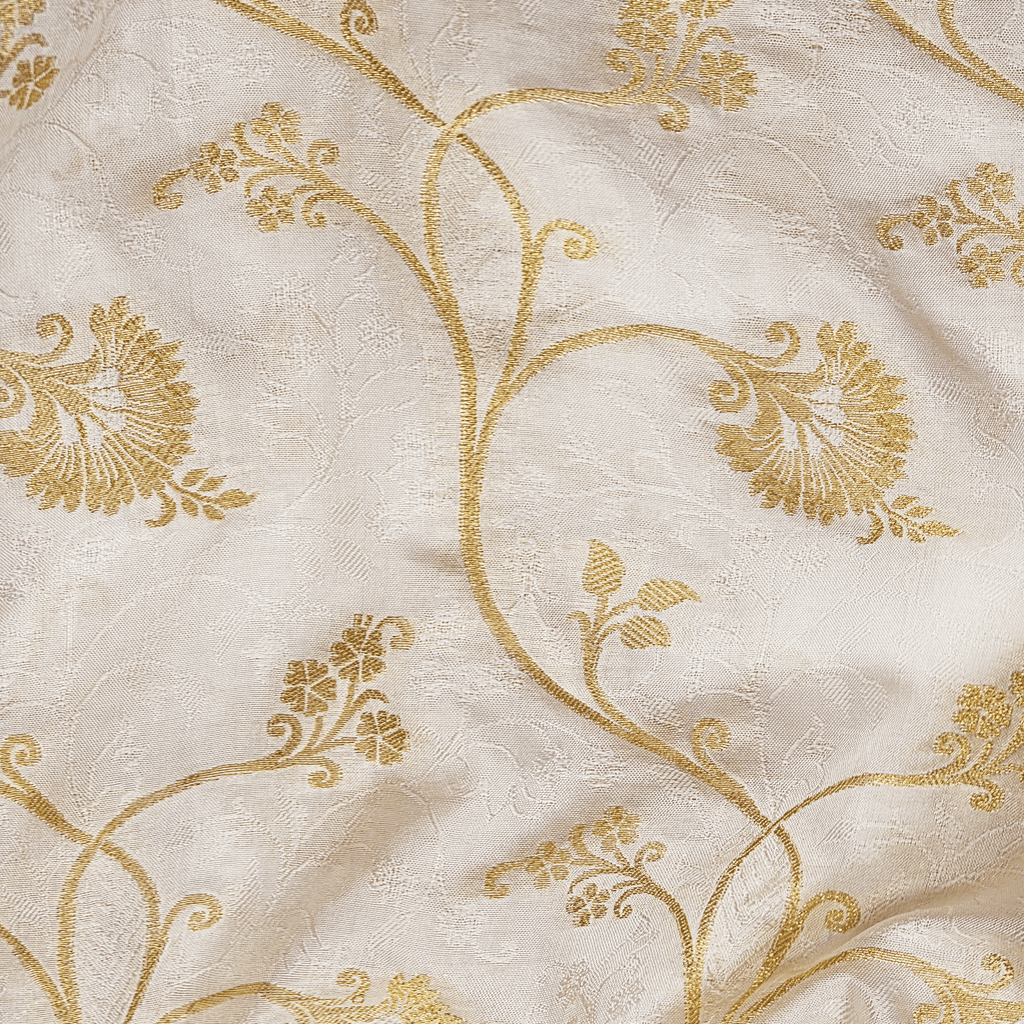 Aroojé Gulistan – Pure Katan Silk with Floral Jaal - Zahra Maham