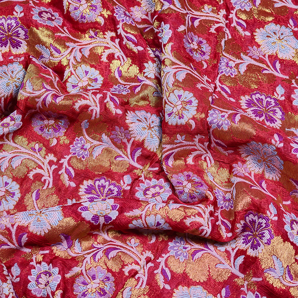 Musaffa Pure Chiffon Floral Jaal Kamkhwab