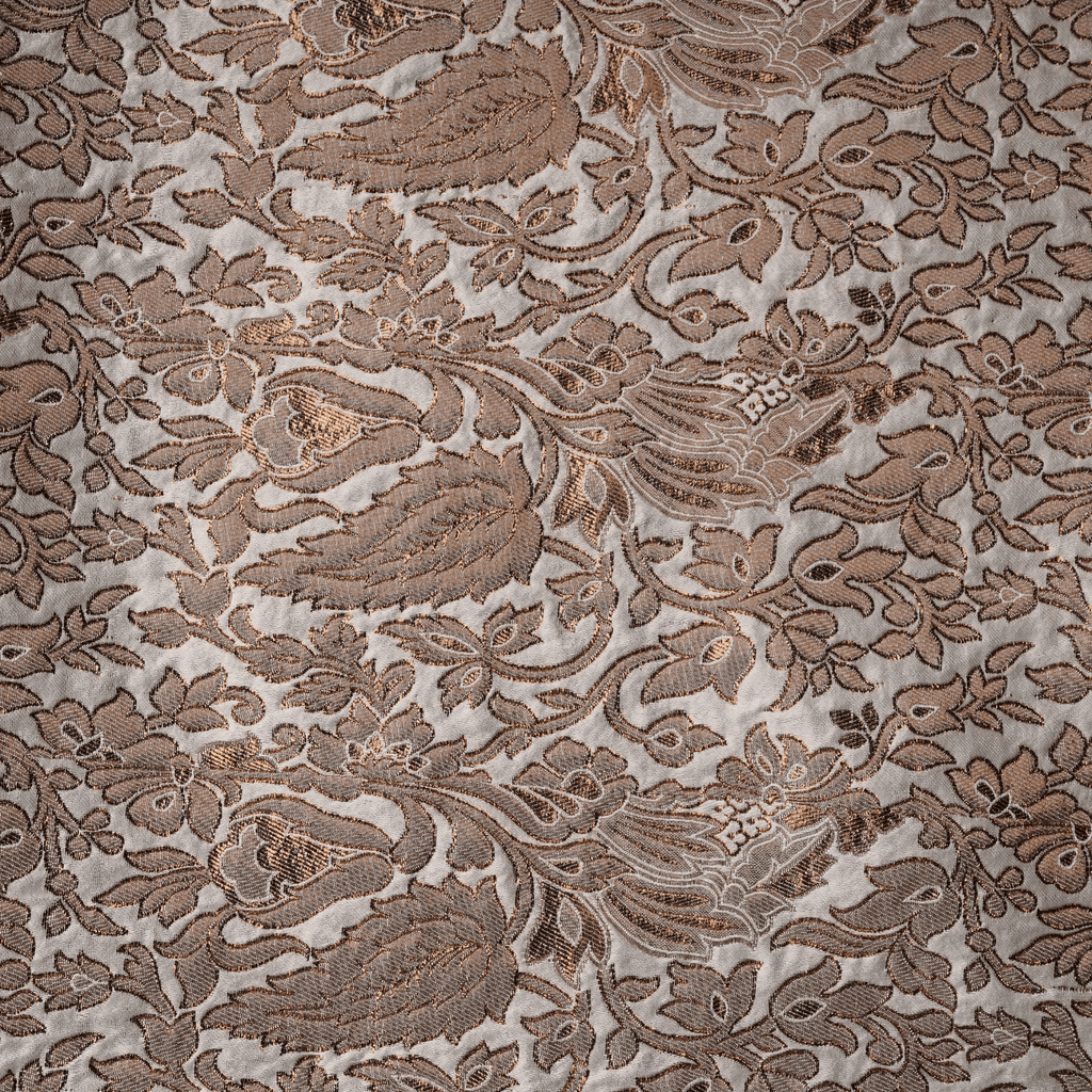 Bahaar-e-Dilnashi – Pure Satin Kundan Jamawar (Two-Tone | Floral Jaal | 3-Color Thread | Zari) - Zahra Maham