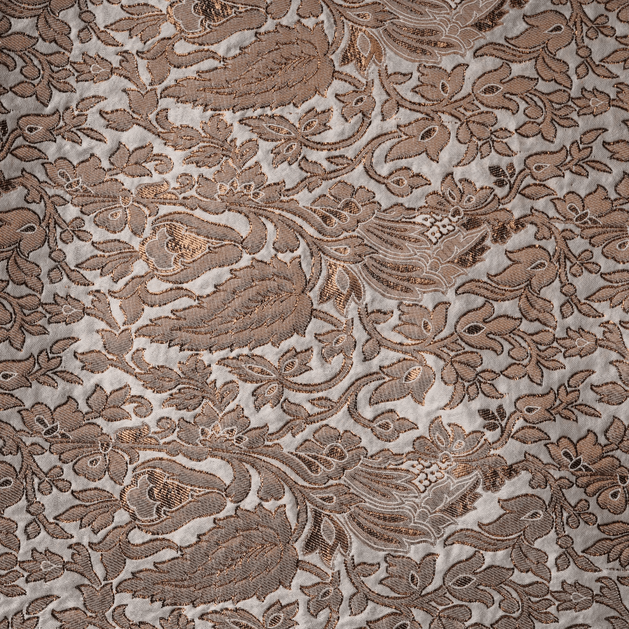 Bahaar-e-Dilnashi – Pure Satin Kundan Jamawar (Two-Tone | Floral Jaal | 3-Color Thread | Zari) - Zahra Maham